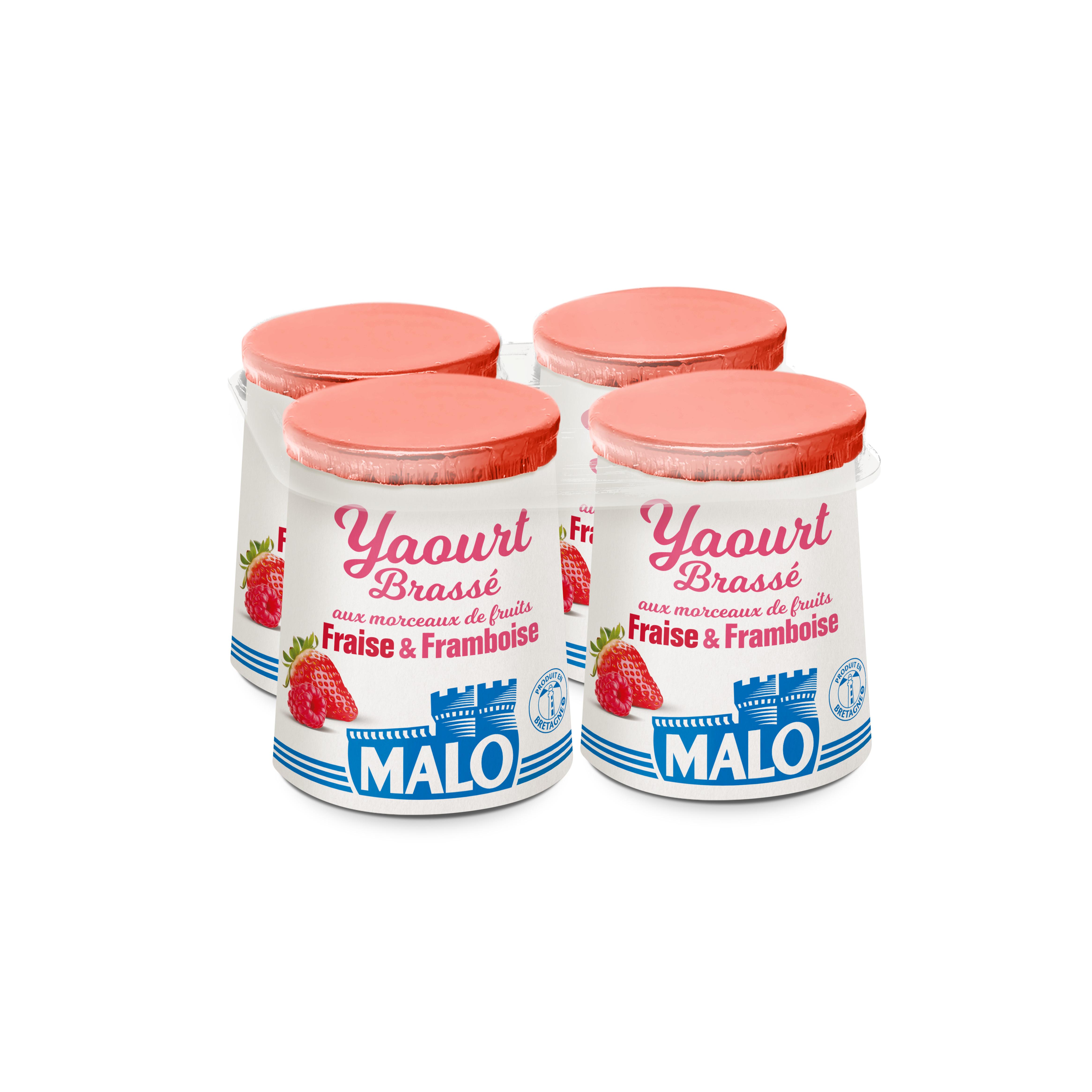 SAINT MALO Yaourt saveur fraise framboise 4x125g