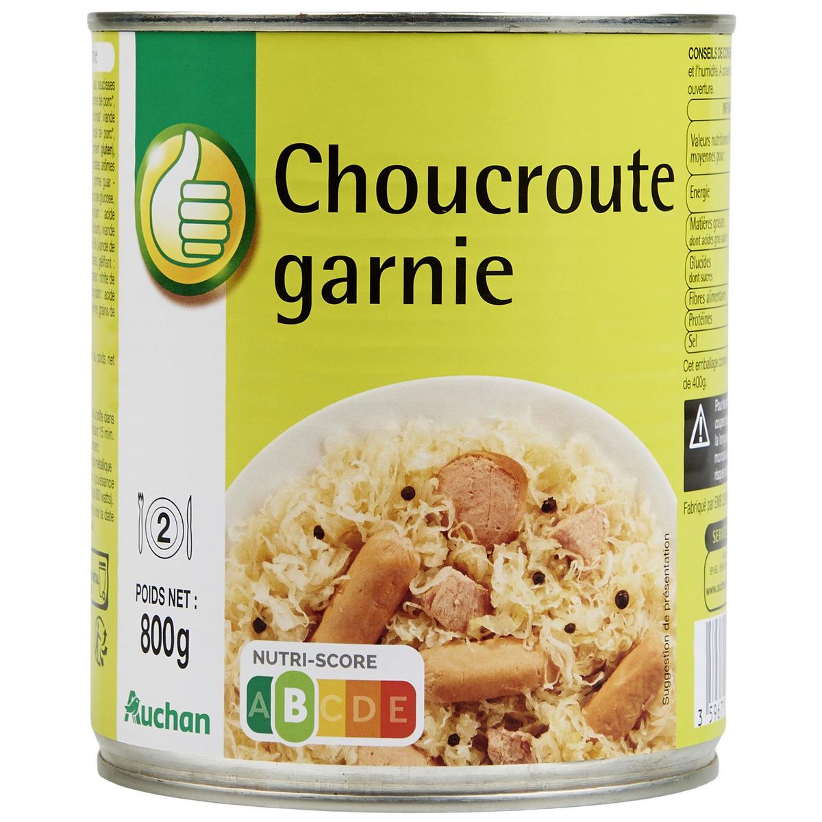 POUCE Choucroute garnie 2 personnes 800g