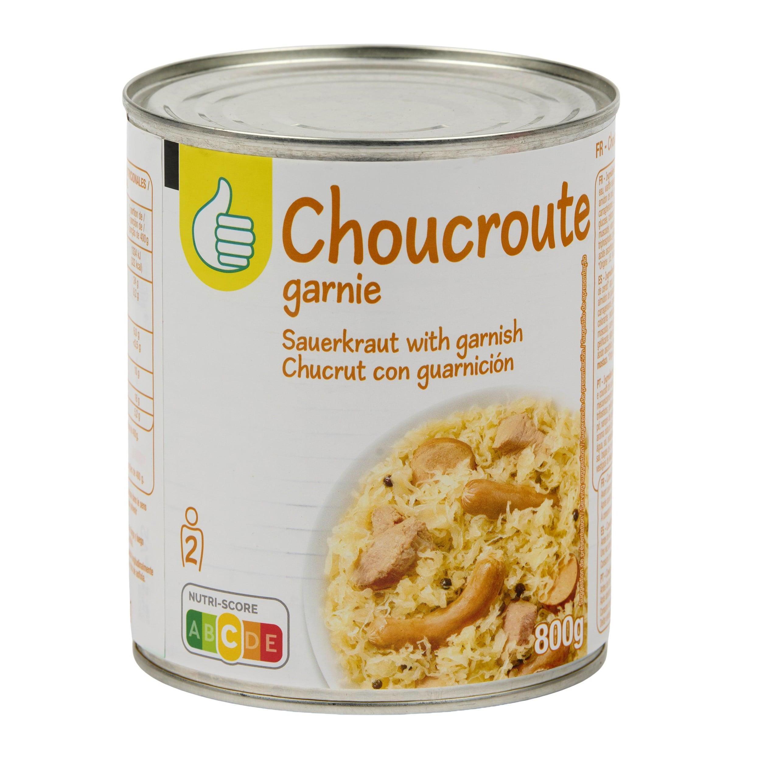 Voir la diapositive 4 : POUCE Choucroute garnie 2 personnes 800g