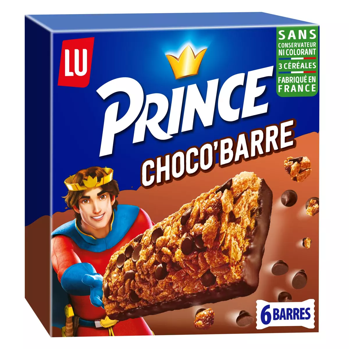 PRINCE Choco barre barres de céréales au chocolat 6 barres 125g