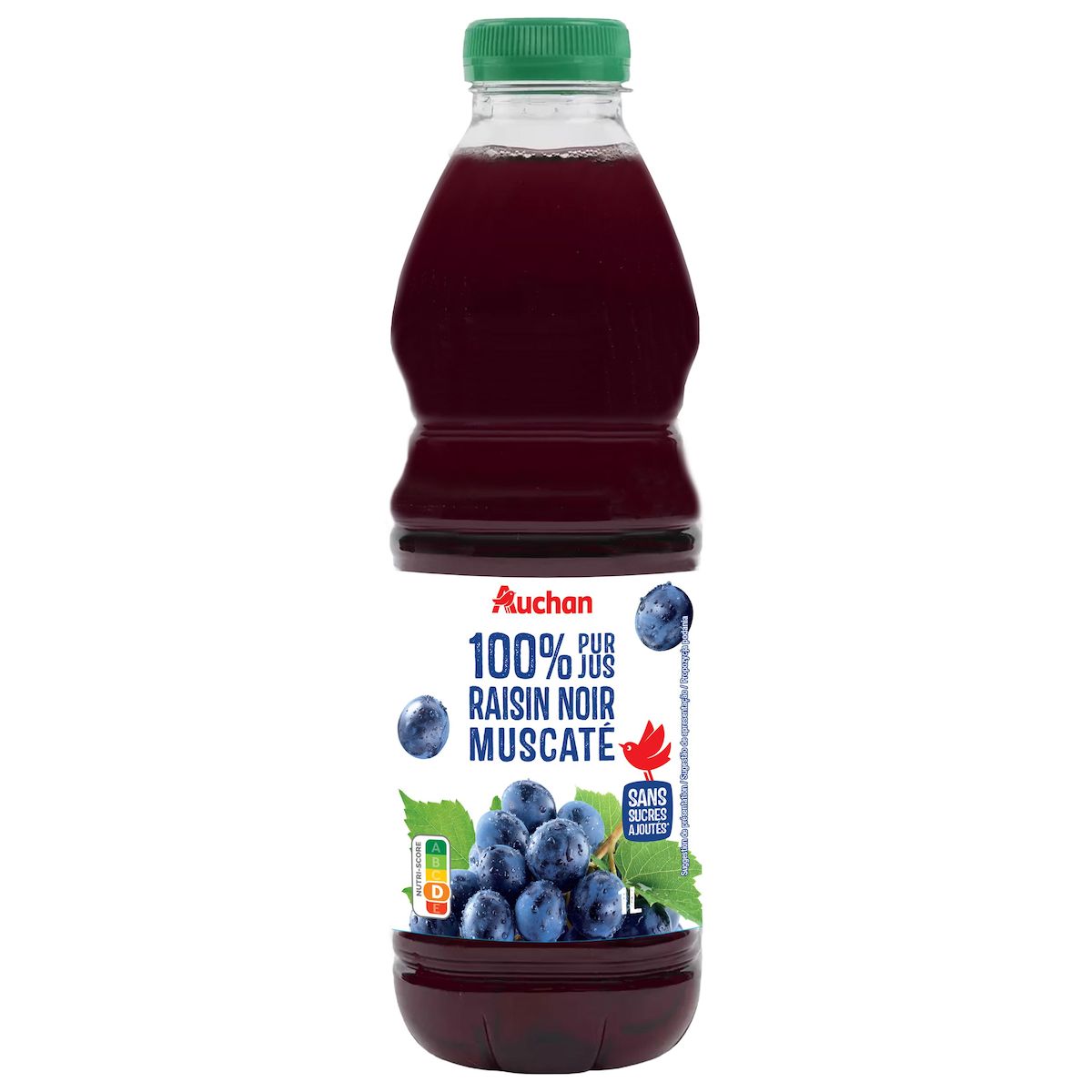 AUCHAN Pur jus de raisin noir muscat 1l