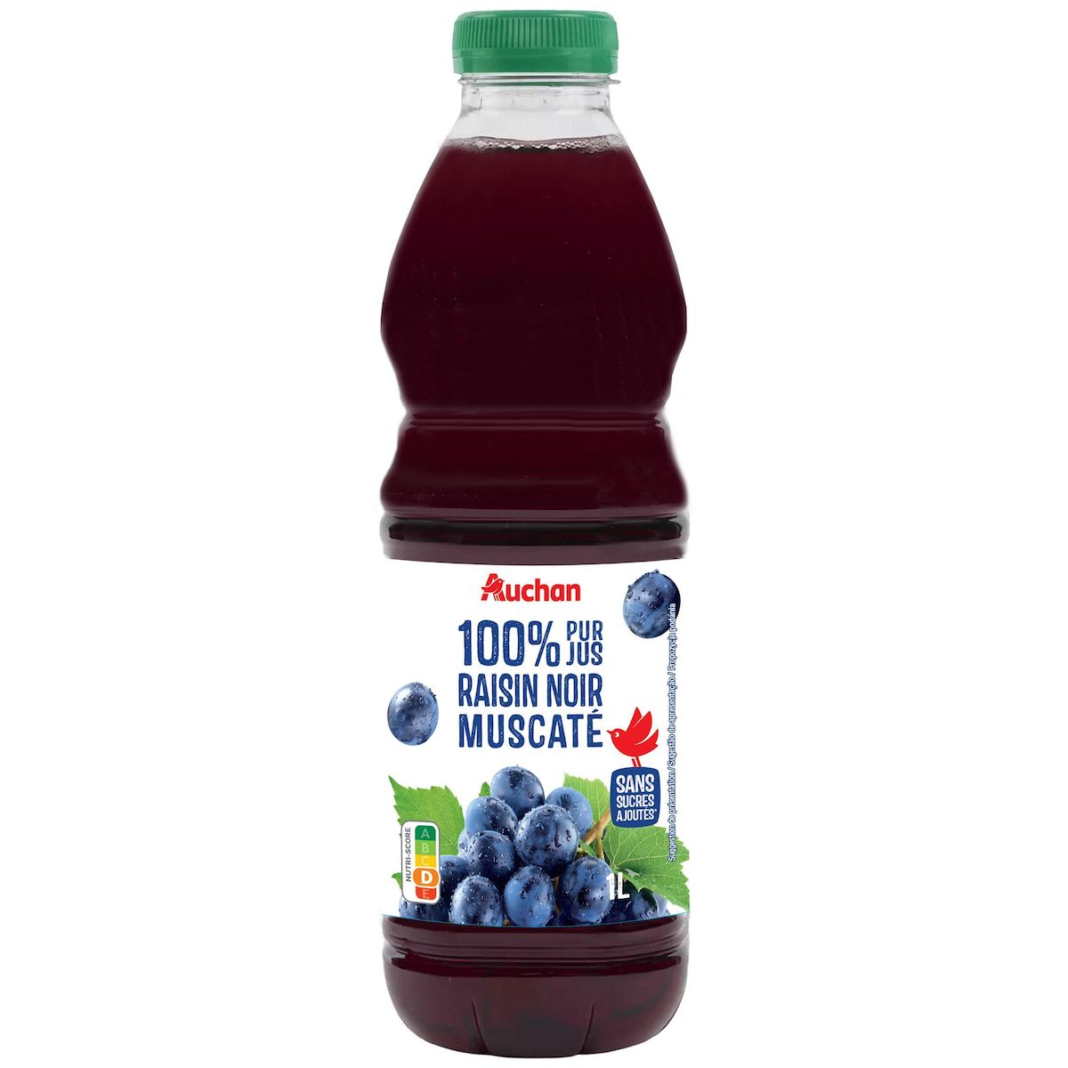 AUCHAN Pur jus de raisin noir muscat 1l