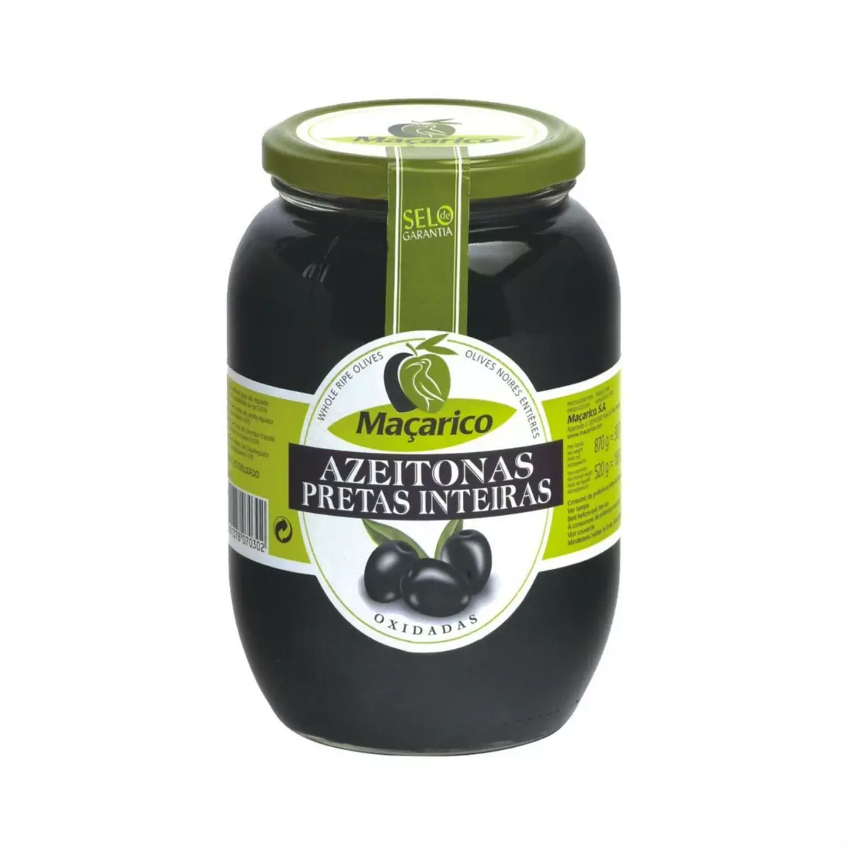 MACARICO Olives noires entières en bocal 520g