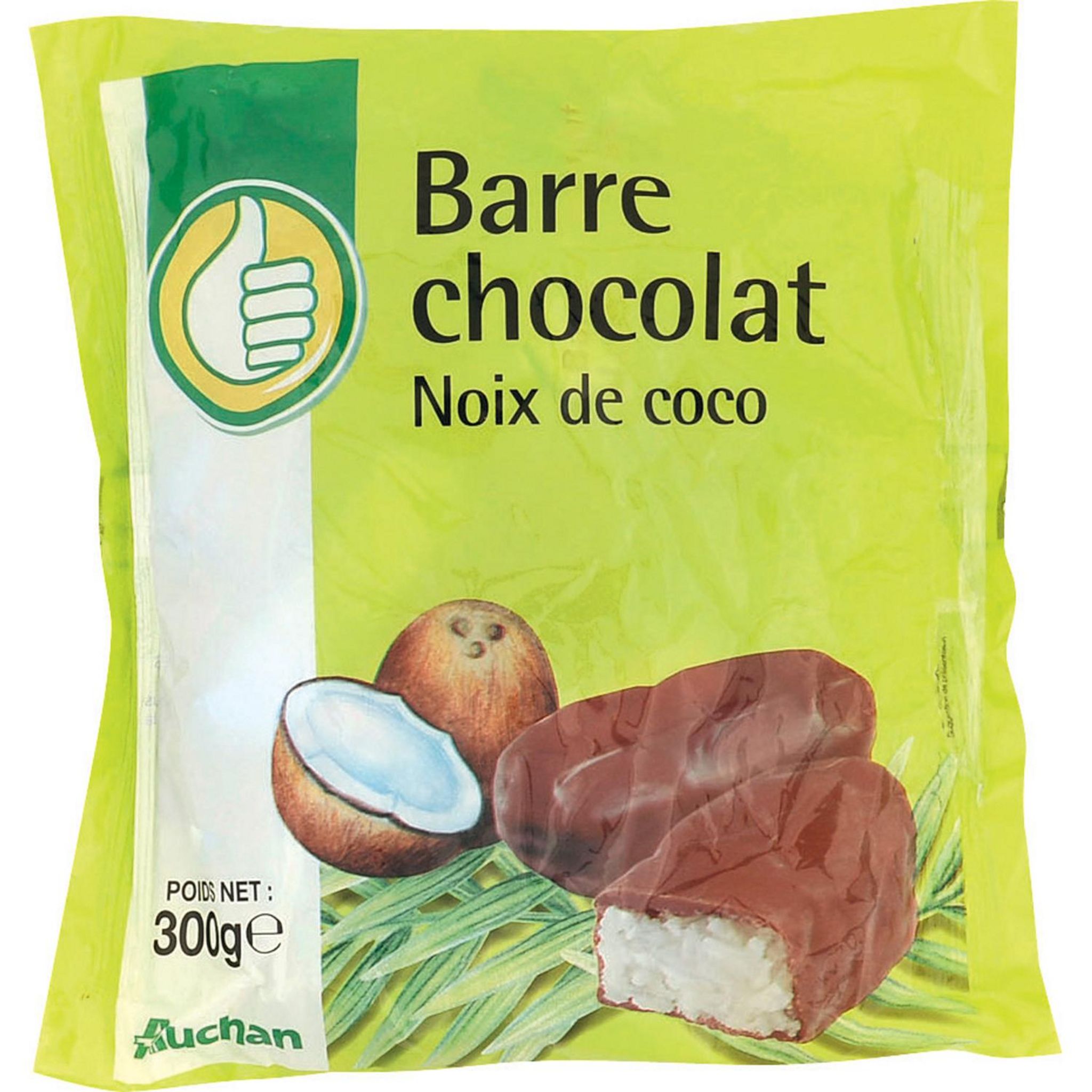 Voir la diapositive 2 : POUCE Barres chocolatées à la noix de coco 300g
