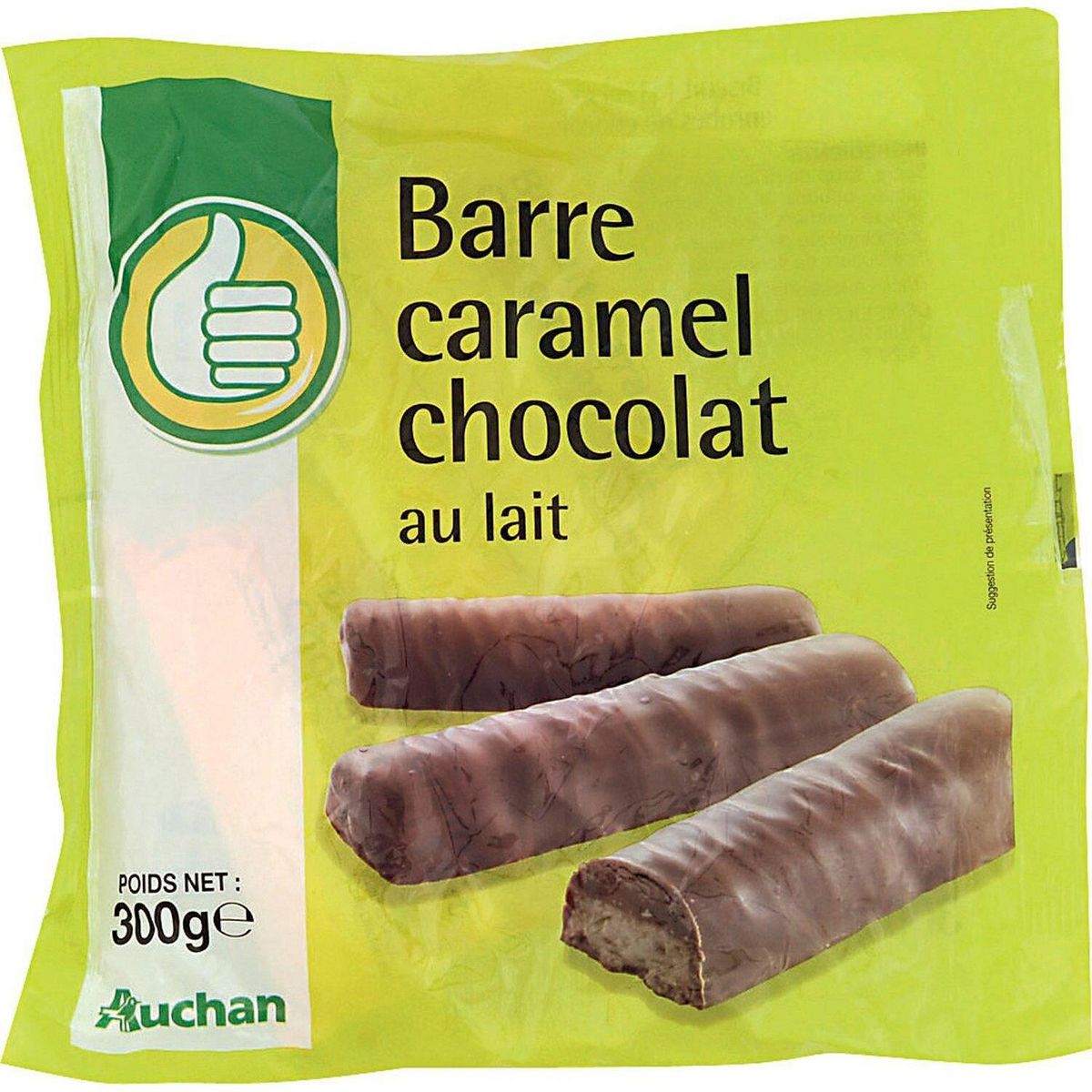 POUCE Barre caramel chocolat au lait 300g