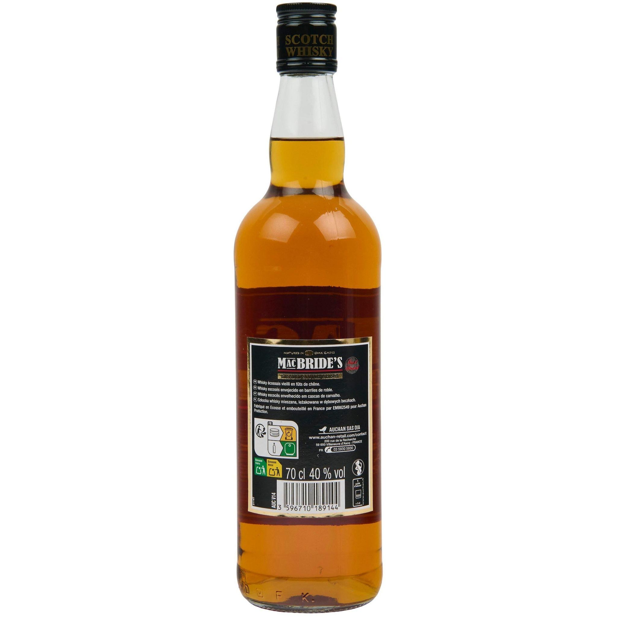 Voir la diapositive 3 : MAC BRIDE'S Scotch whisky écossais blended 40% 70cl
