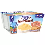 Nestlé NESTLE P'tit gourmand petit pot dessert lacté biscuité dès 6 mois