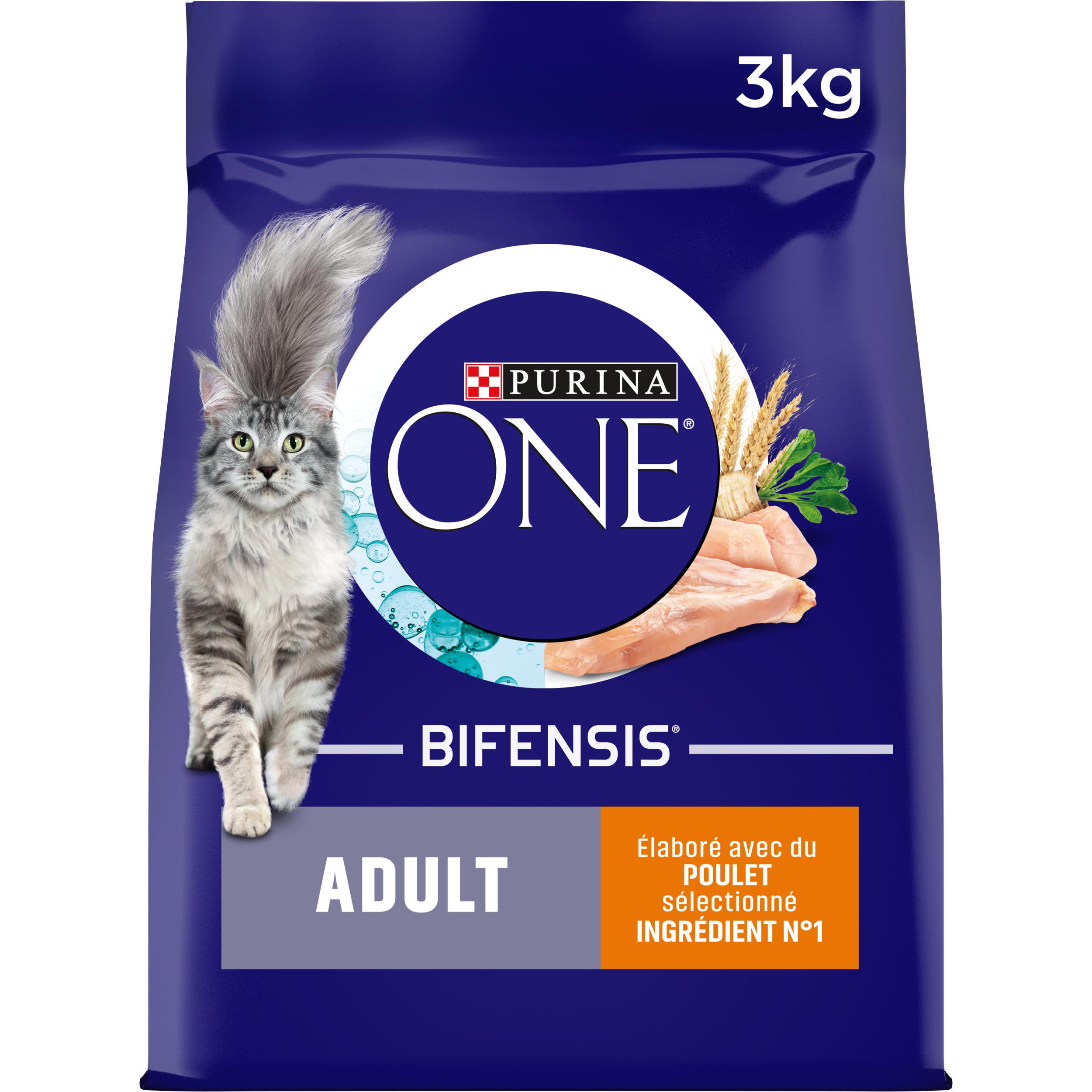 Voir la diapositive 2 : PURINA ONE Bifensis Croquettes au poulet céréales pour chat 3kg