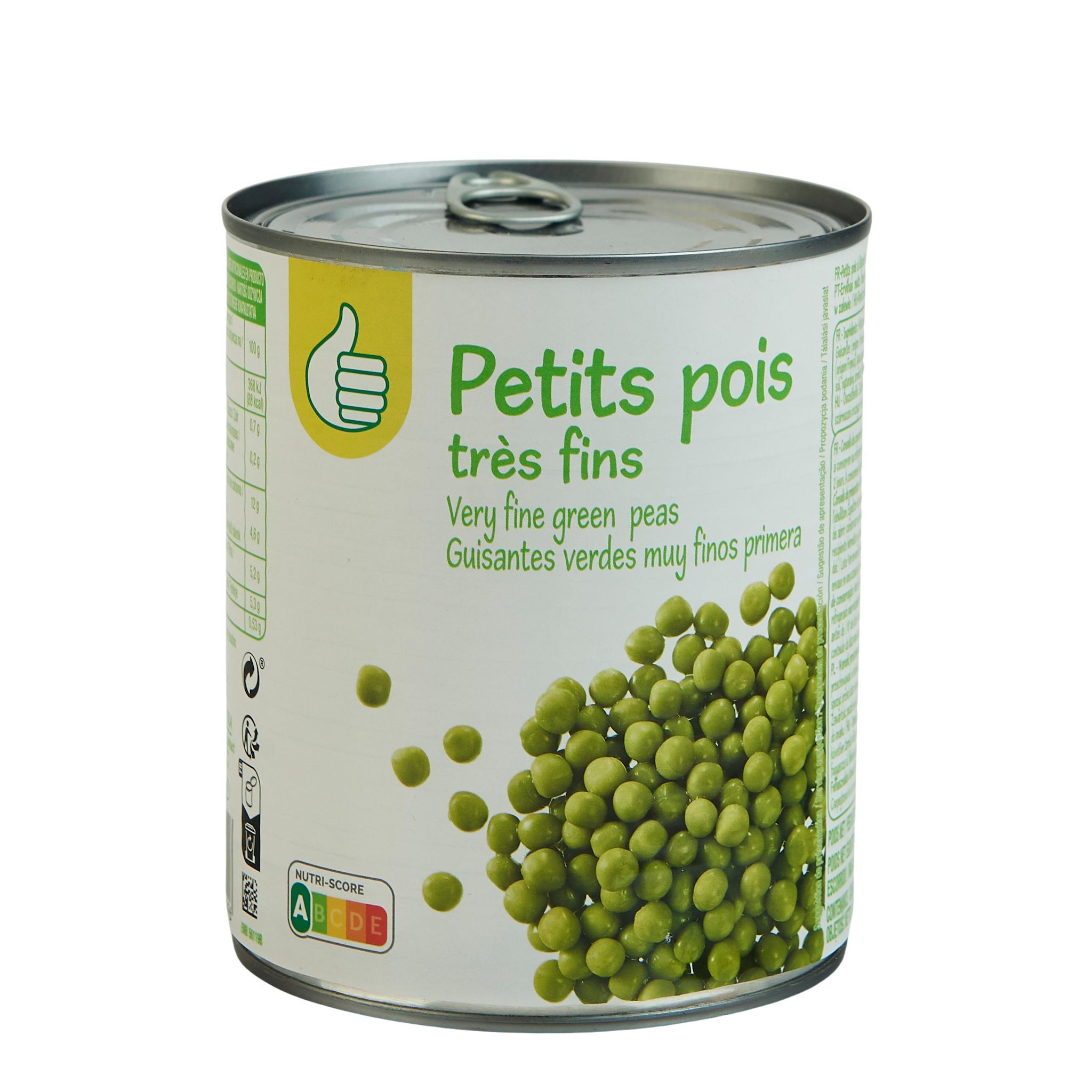 Voir la diapositive 2 : POUCE Petits pois à l'étuvée très fins 560g