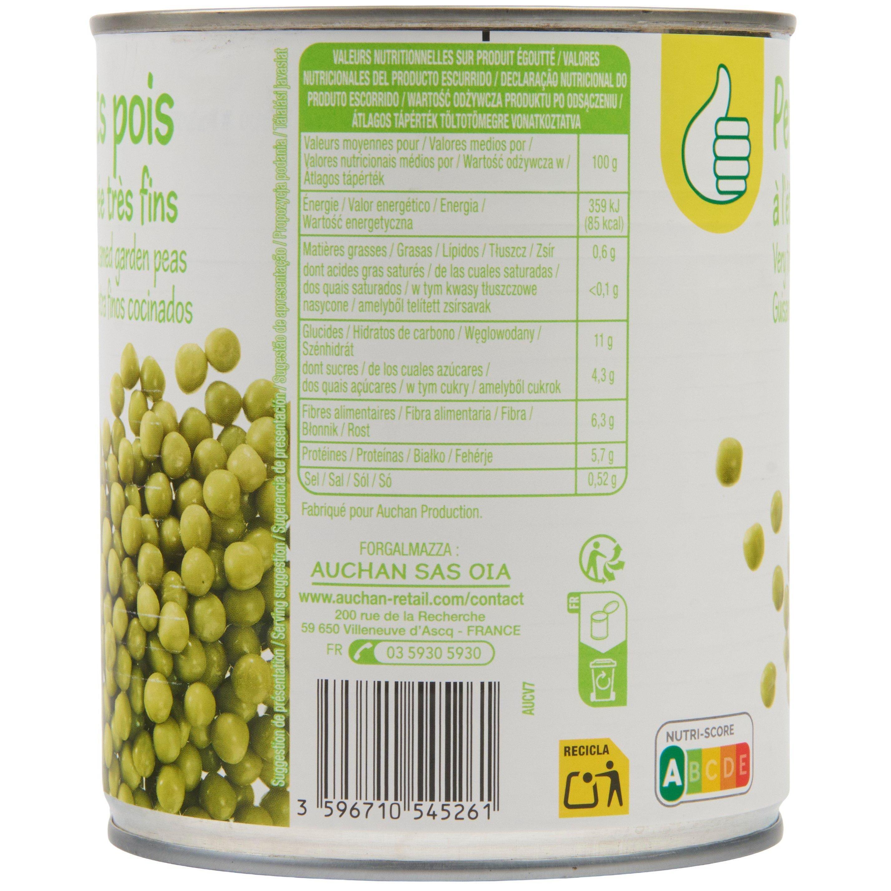 Voir la diapositive 3 : POUCE Petits pois à l'étuvée très fins 560g