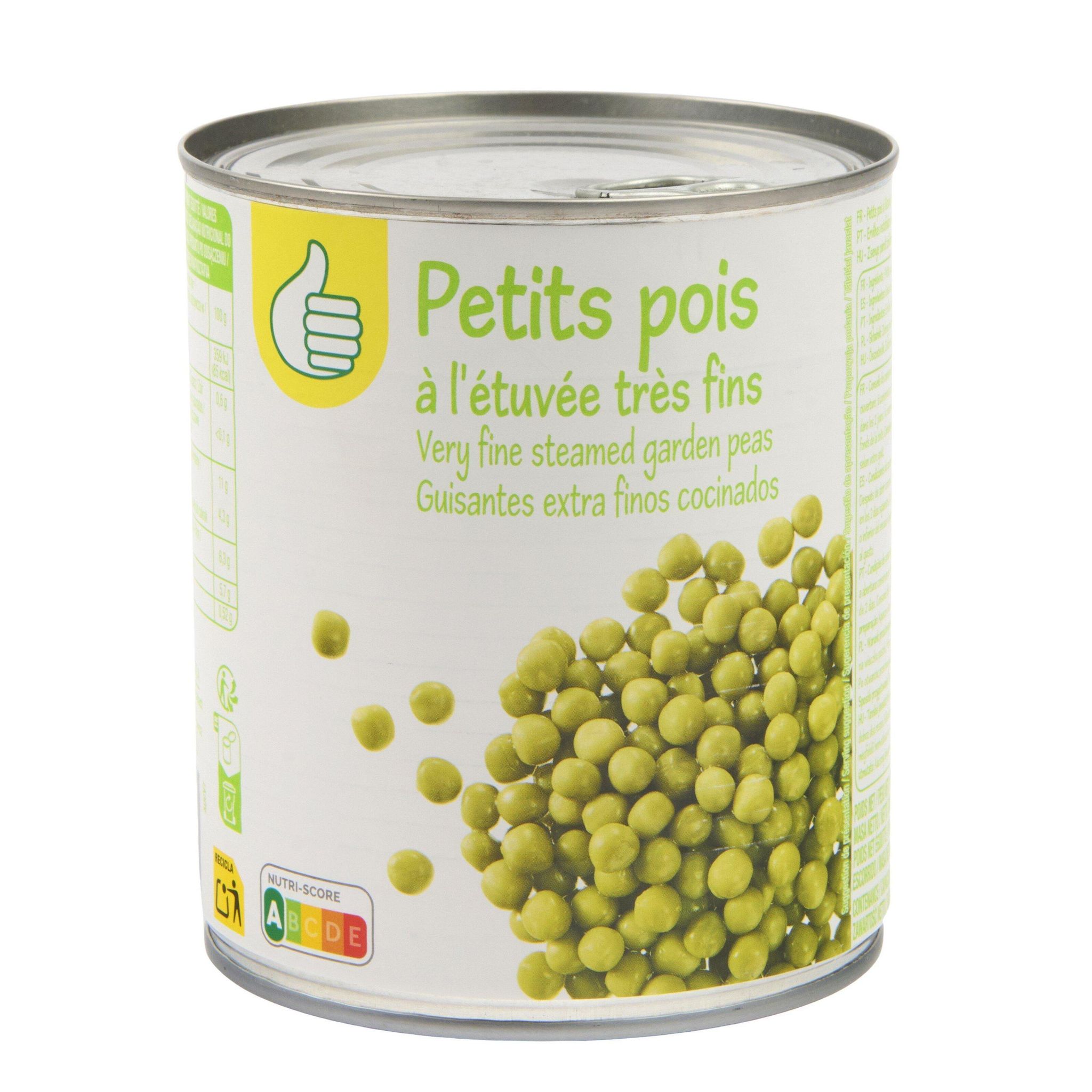 Voir la diapositive 4 : POUCE Petits pois à l'étuvée très fins 560g