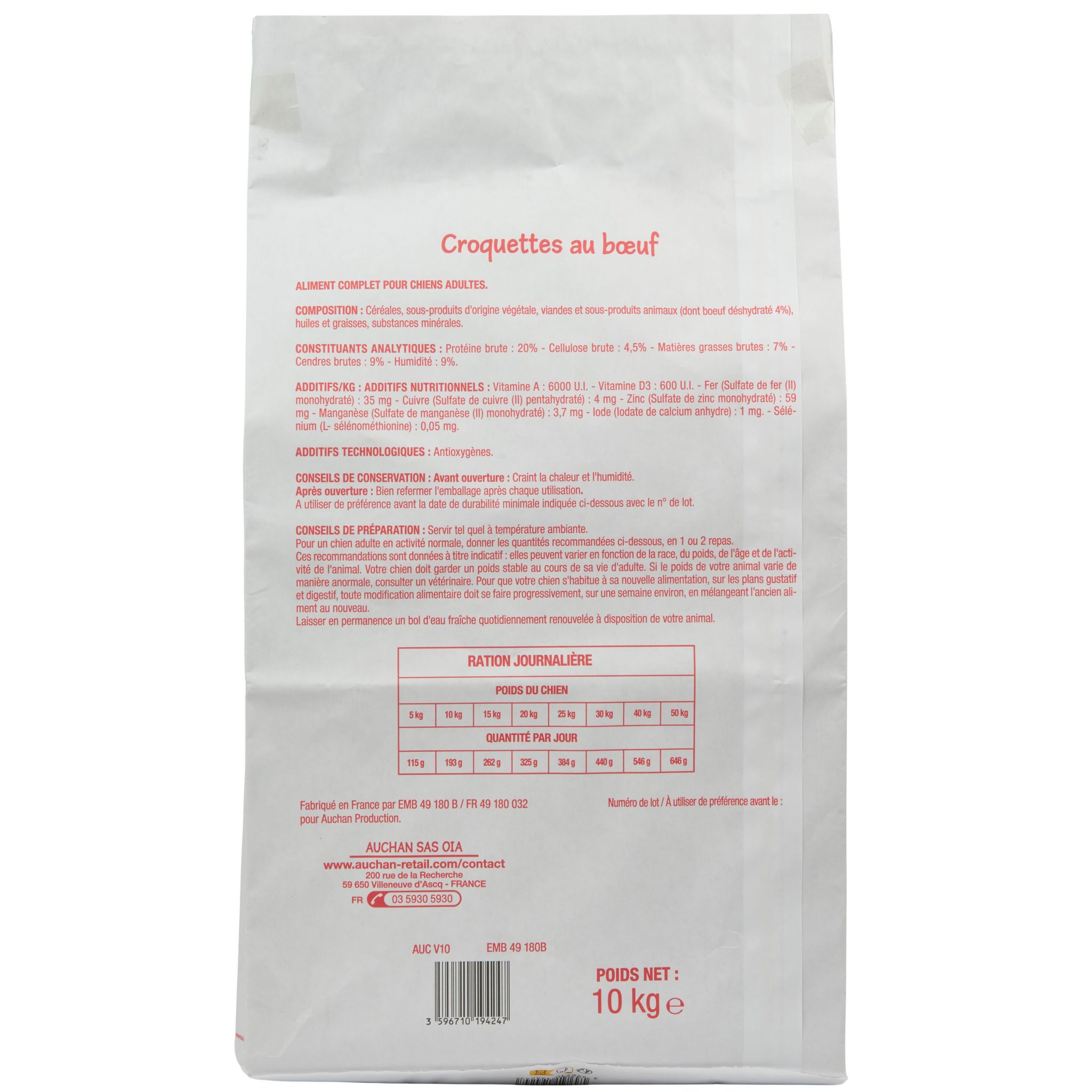 Voir la diapositive 2 : POUCE Croquettes au boeuf pour chien 10kg