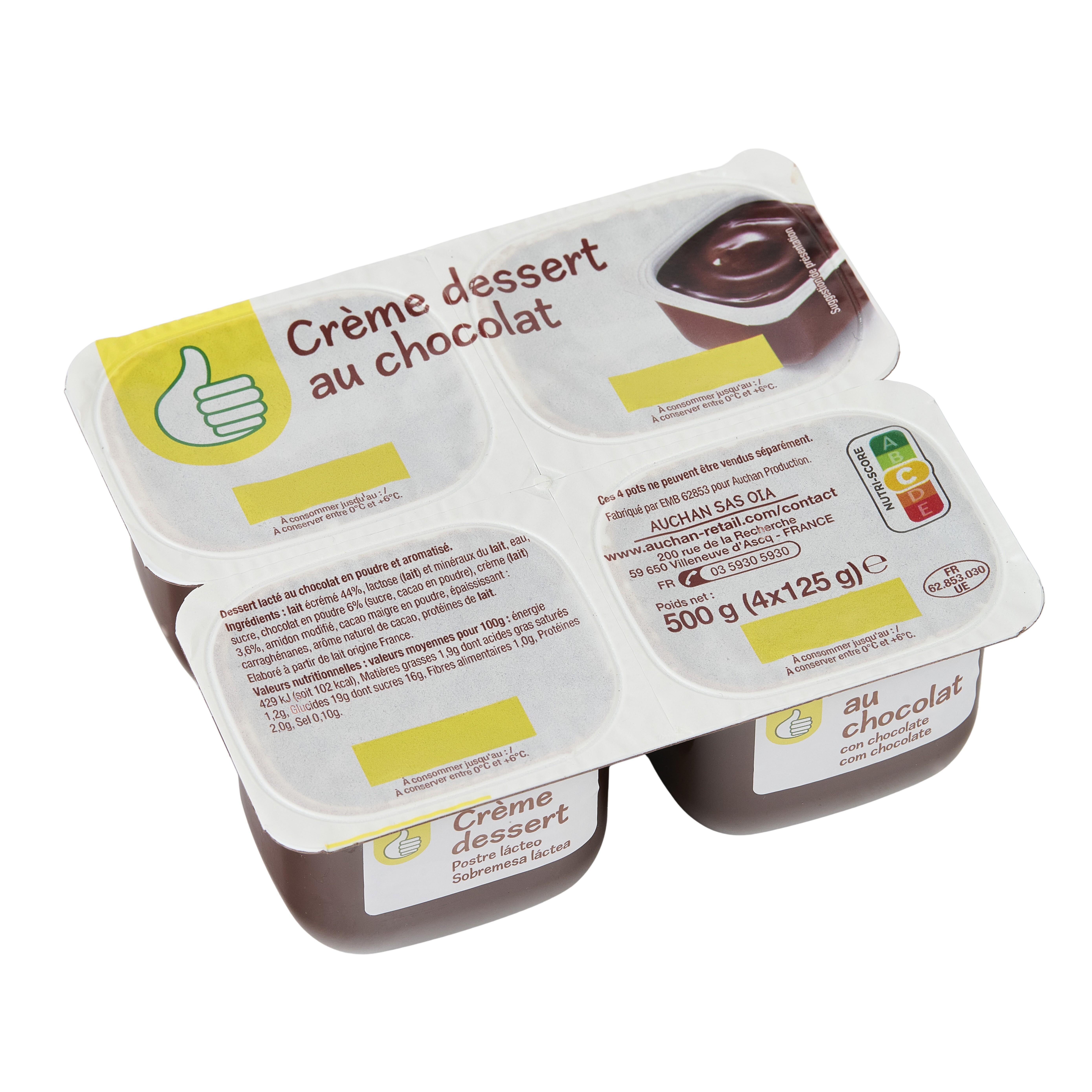 Voir la diapositive 2 : POUCE Crème dessert au chocolat 4x125g