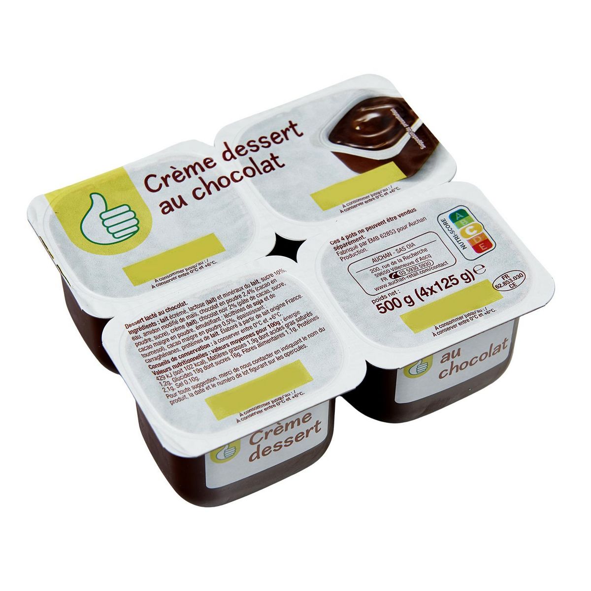 POUCE Crème dessert au chocolat 4x125g