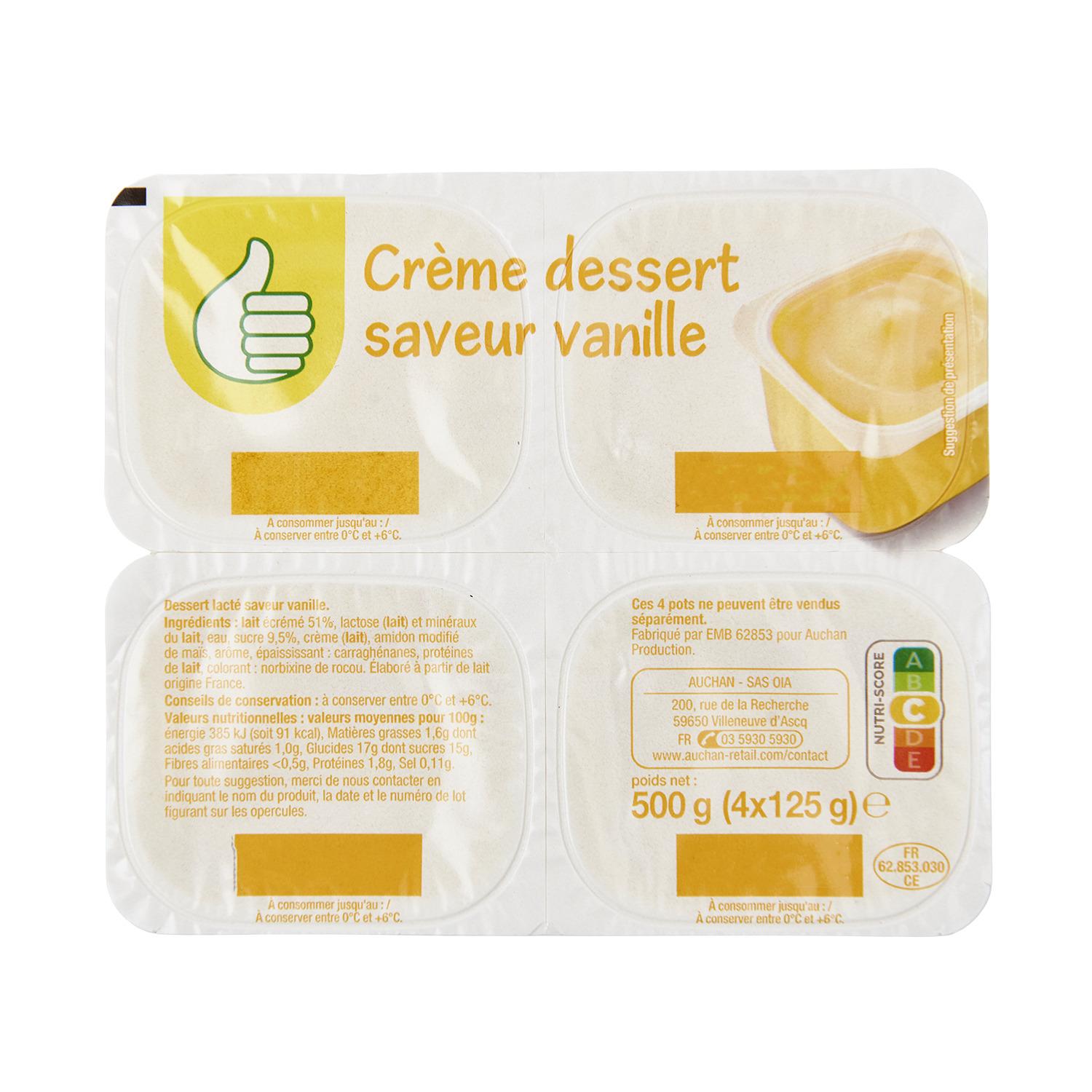 Voir la diapositive 2 : POUCE Crème dessert saveur vanille 4x125g