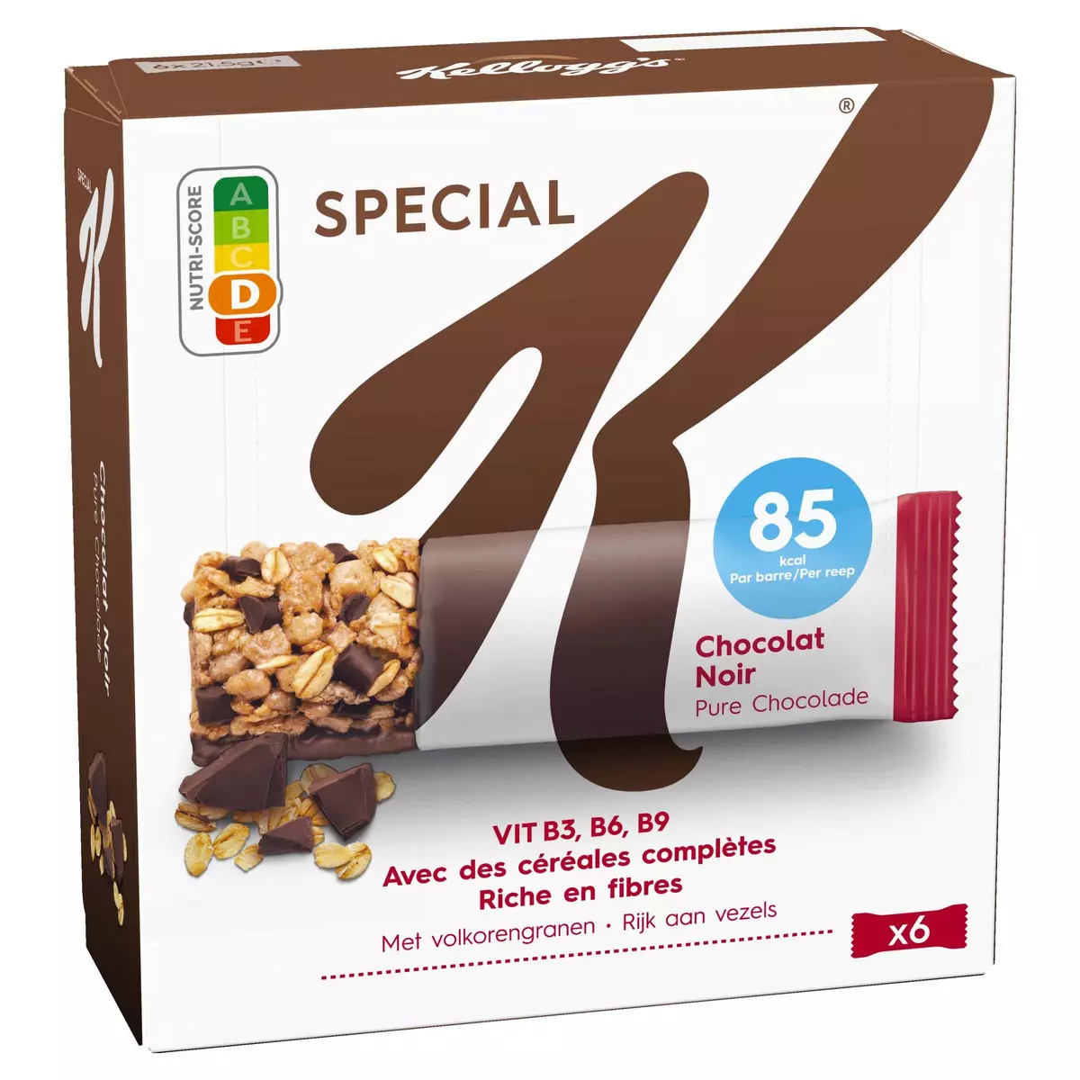 KELLOGG'S Spécial K Barres de céréales au chocolat noir 6 barres 129g