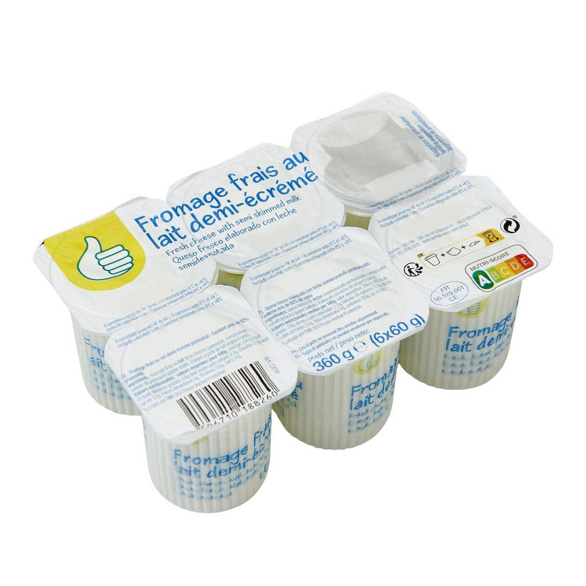 POUCE Petit fromage frais nature 6x60g