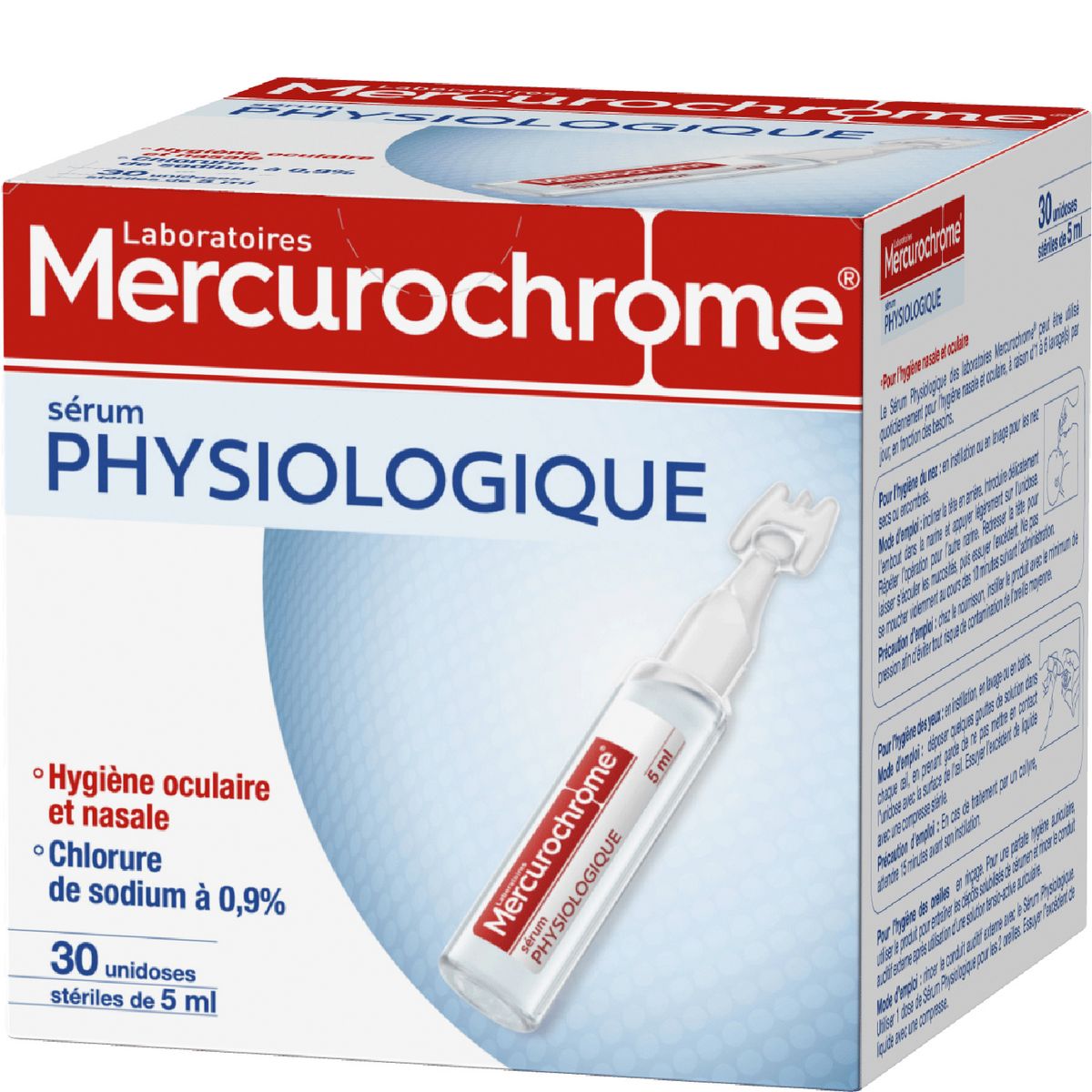 MERCUROCHROME Sérum physiologique unidose stériles 30x5ml