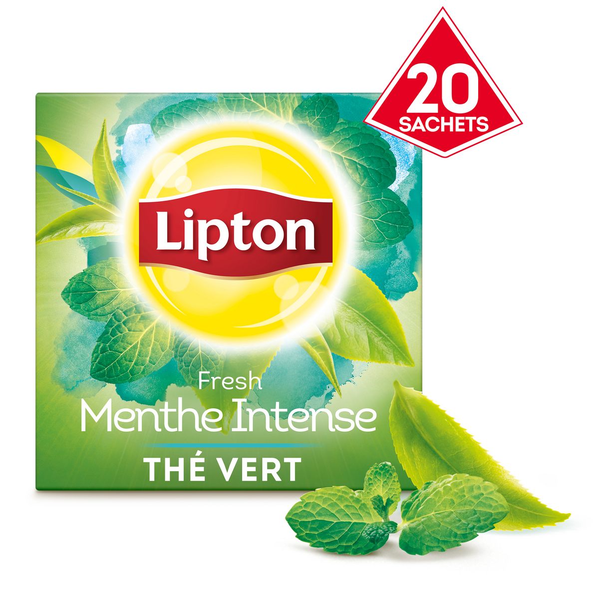 LIPTON Thé vert fresh menthe intense 20 sachets 34g
