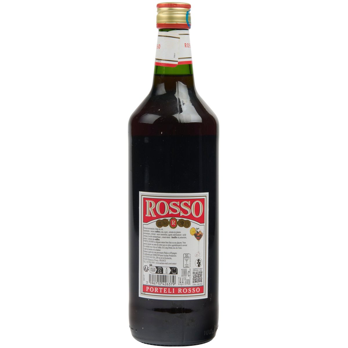 PORTELI Apéritif aromatisé à base de vin rosso 14,4% 1l