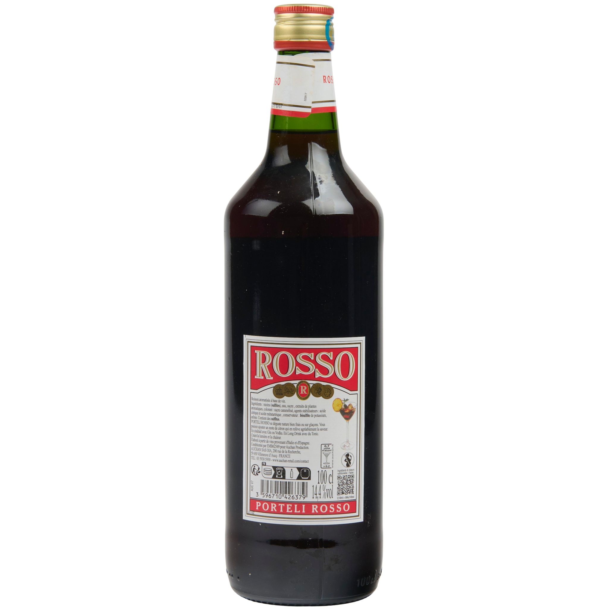 Voir la diapositive 2 : PORTELI Apéritif aromatisé à base de vin rosso 14,4% 1l