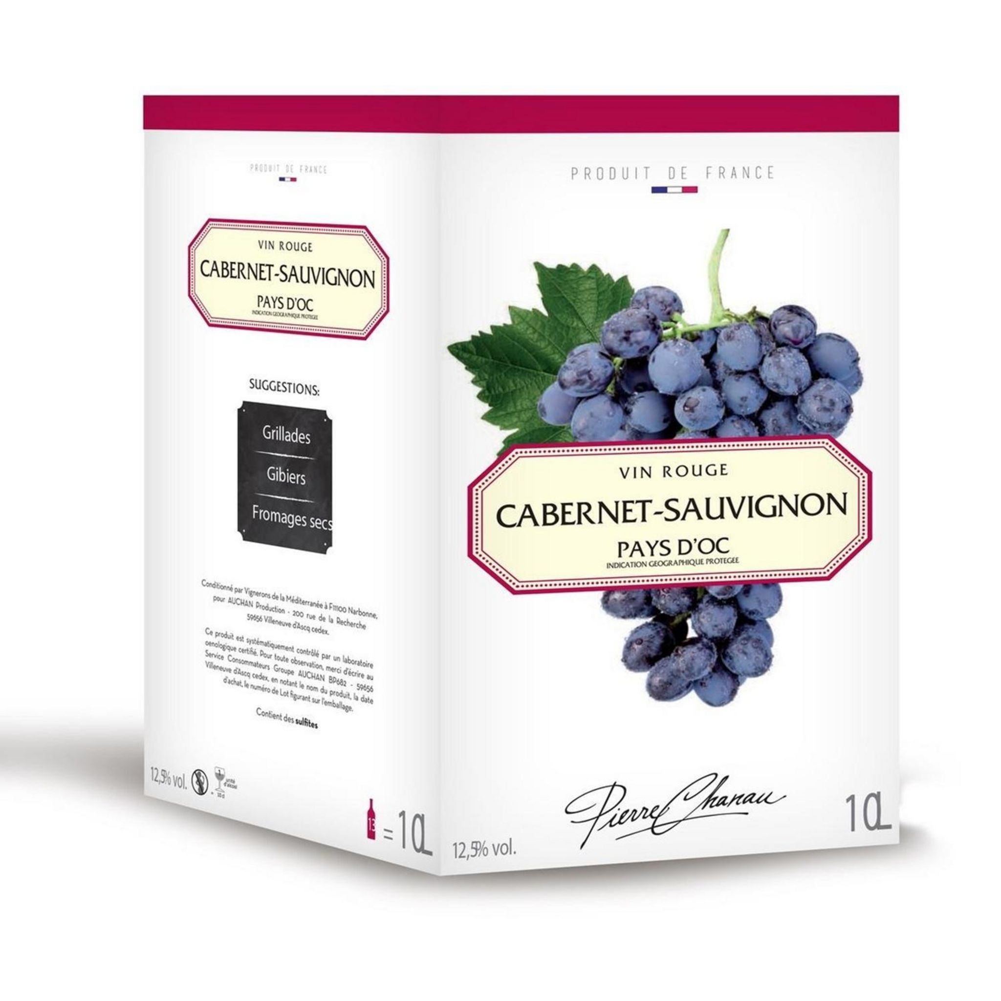 Voir la diapositive 2 : PIERRE CHANAU IGP Pays-d'Oc Cabernet Sauvignon rouge BIB / CUBI 10L