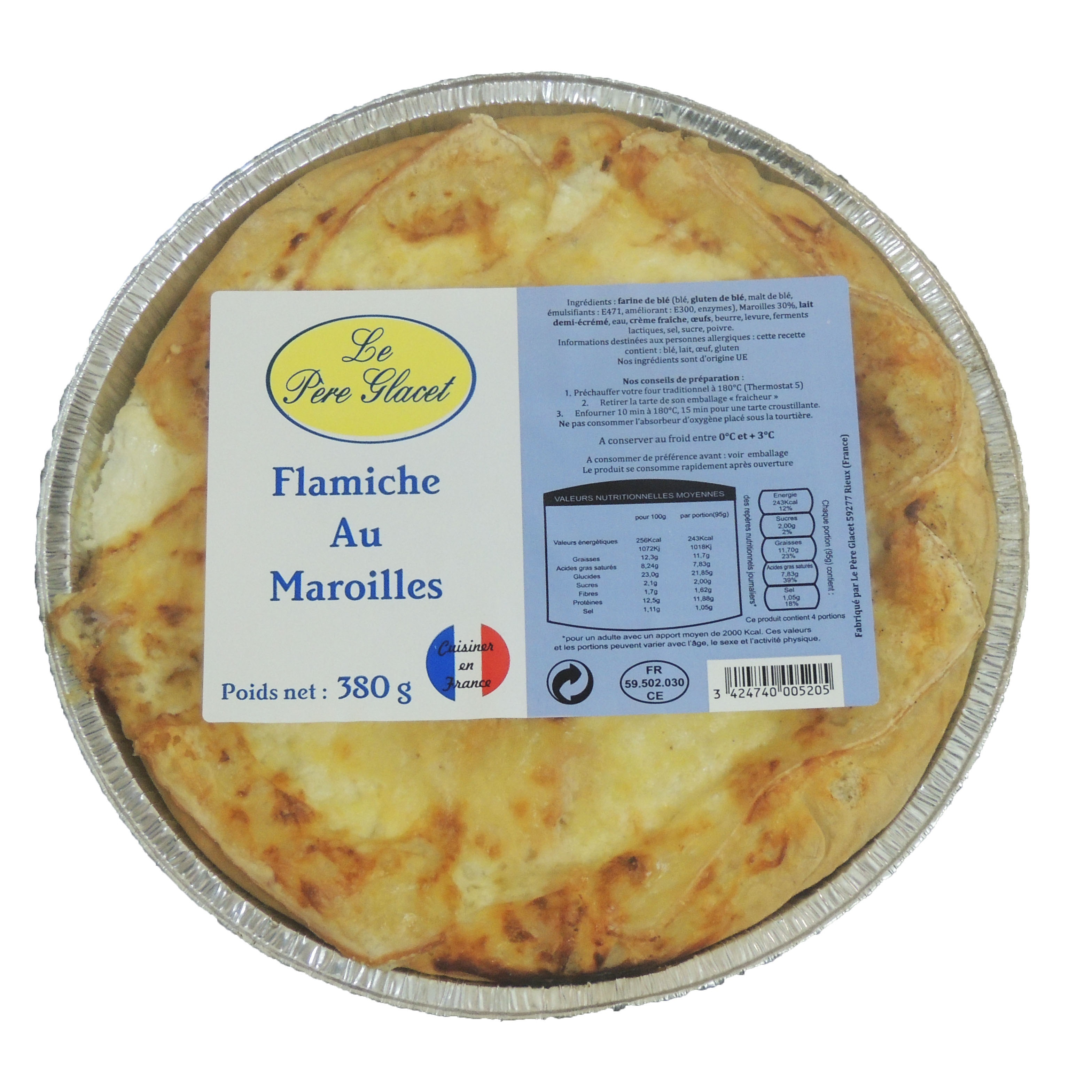 LE PÈRE GLACET Flamiche au maroilles 4 parts 380g