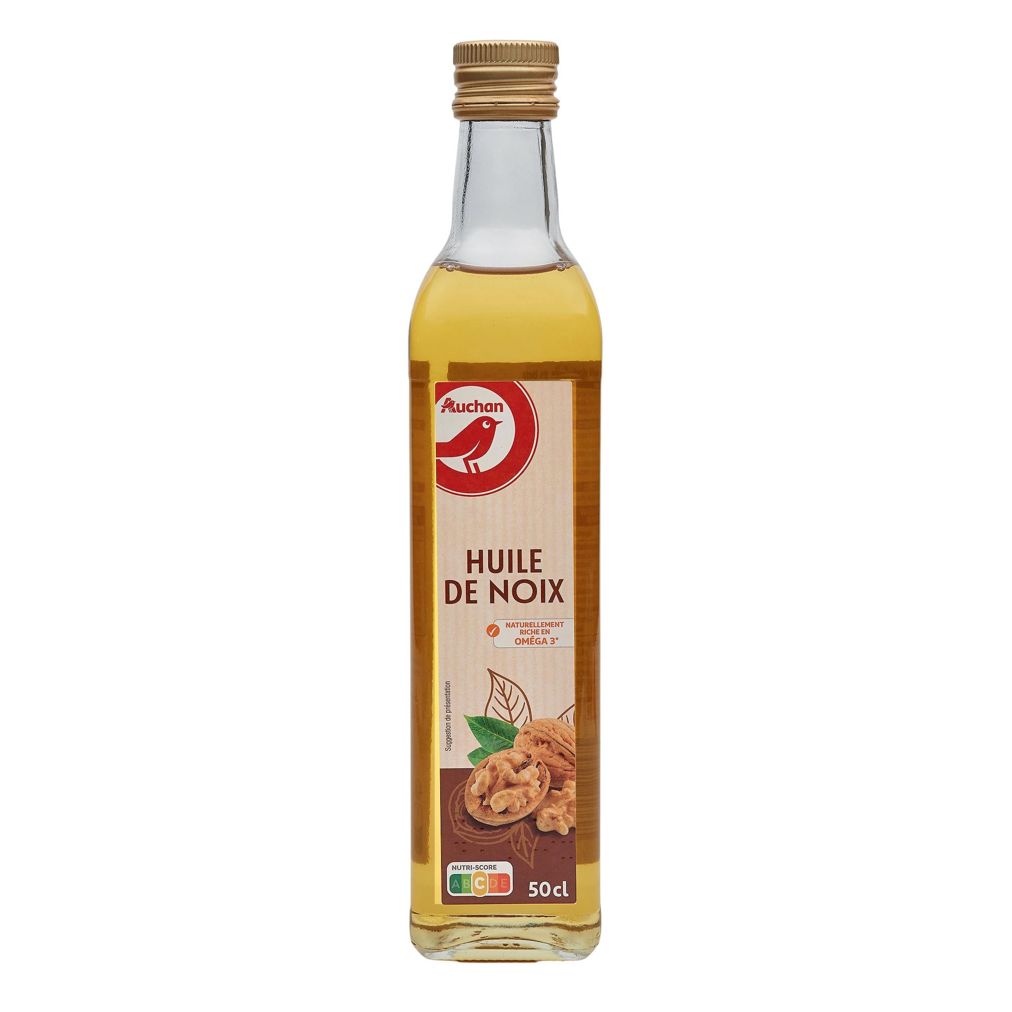 Voir la diapositive 2 : AUCHAN Huile de noix 50cl
