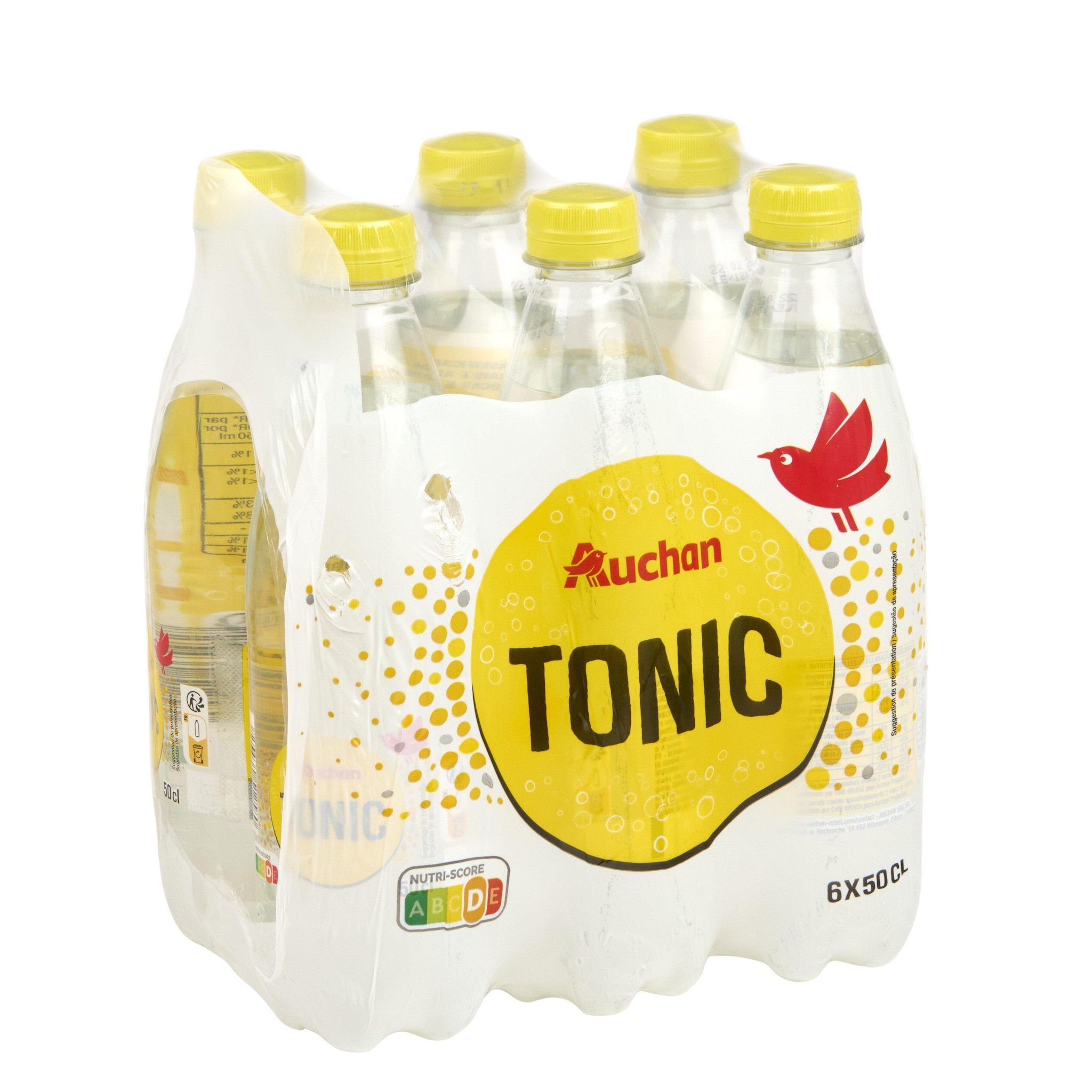 Voir la diapositive 2 : AUCHAN Boisson pétillante tonic bouteilles 6xx50cl
