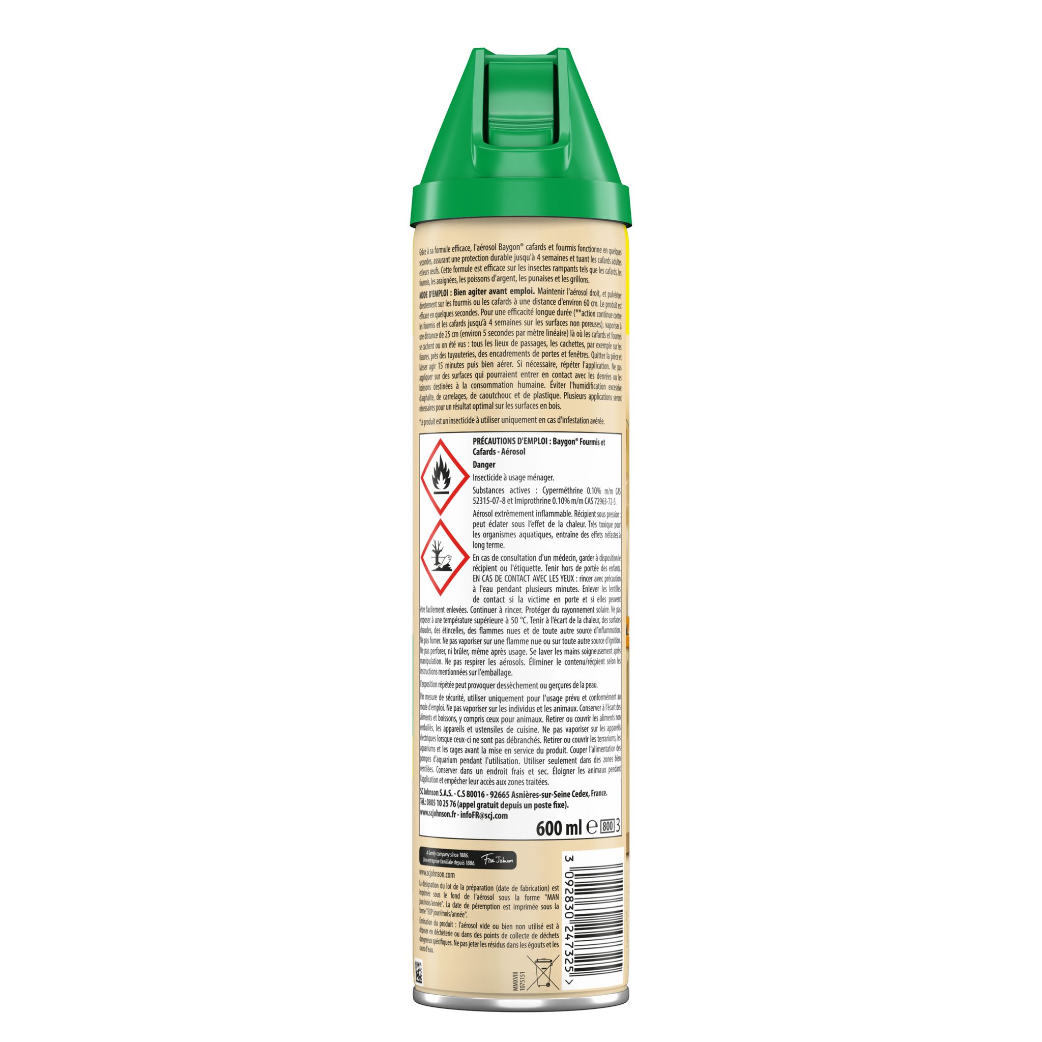 Voir la diapositive 2 : BAYGON Spray anti-fourmis et cafards 600ml
