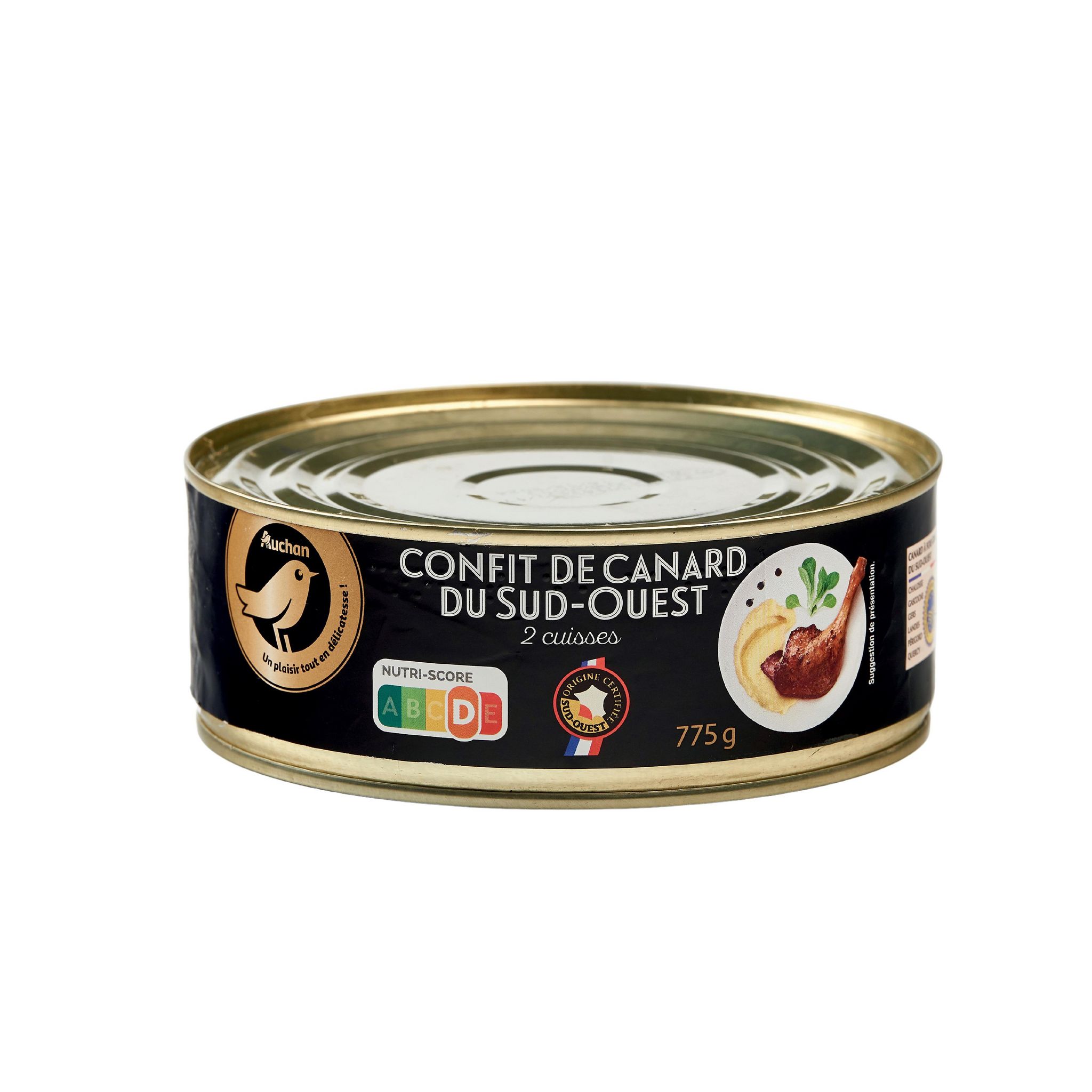 Voir la diapositive 2 : AUCHAN GOURMET Confit de canard du Sud-Ouest 2 cuisses 430g