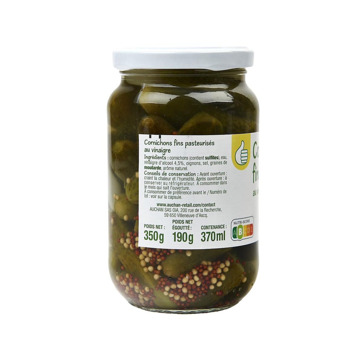POUCE Cornichons fins au vinaigre 190g