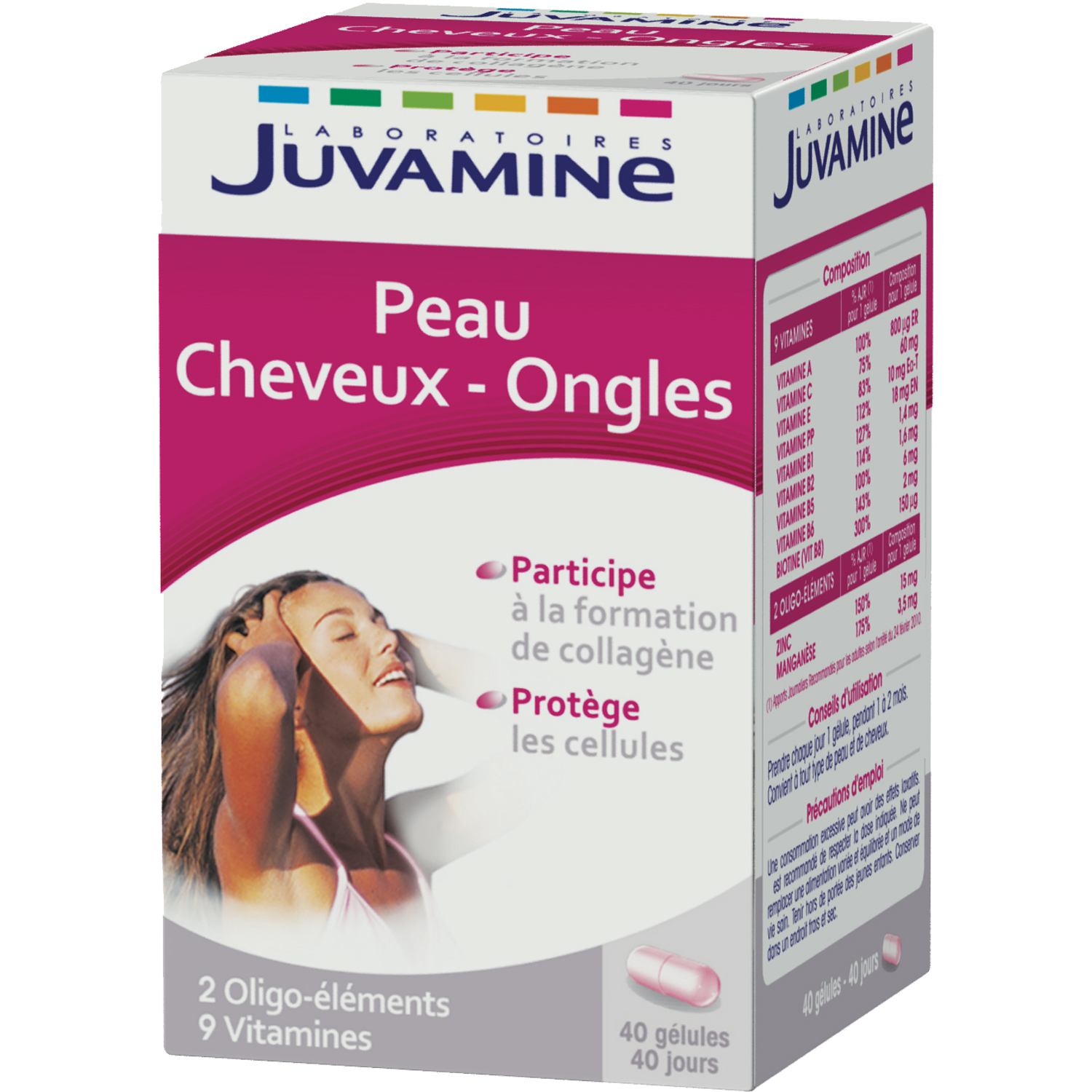 Voir la diapositive 2 : JUVAMINE Peau cheveux ongles 40 gélules
