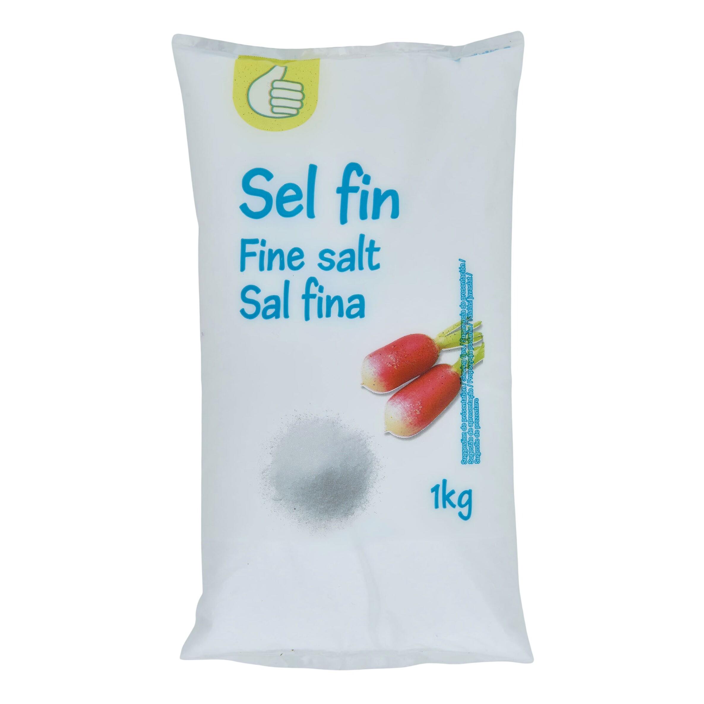 Voir la diapositive 2 : POUCE Sel de table fin en sachet 1kg