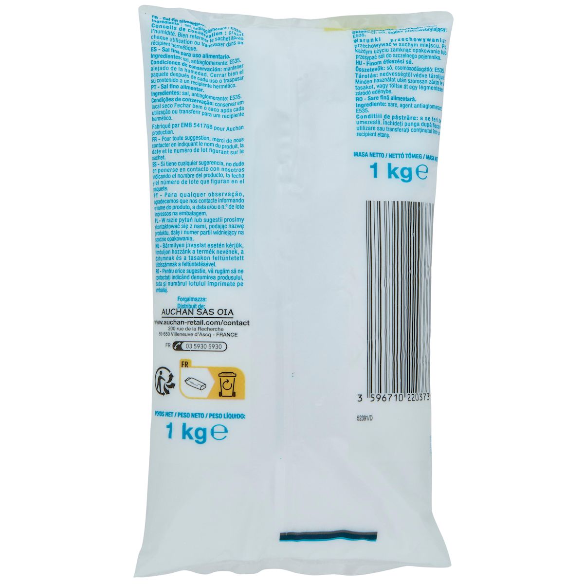 POUCE Sel de table fin en sachet 1kg