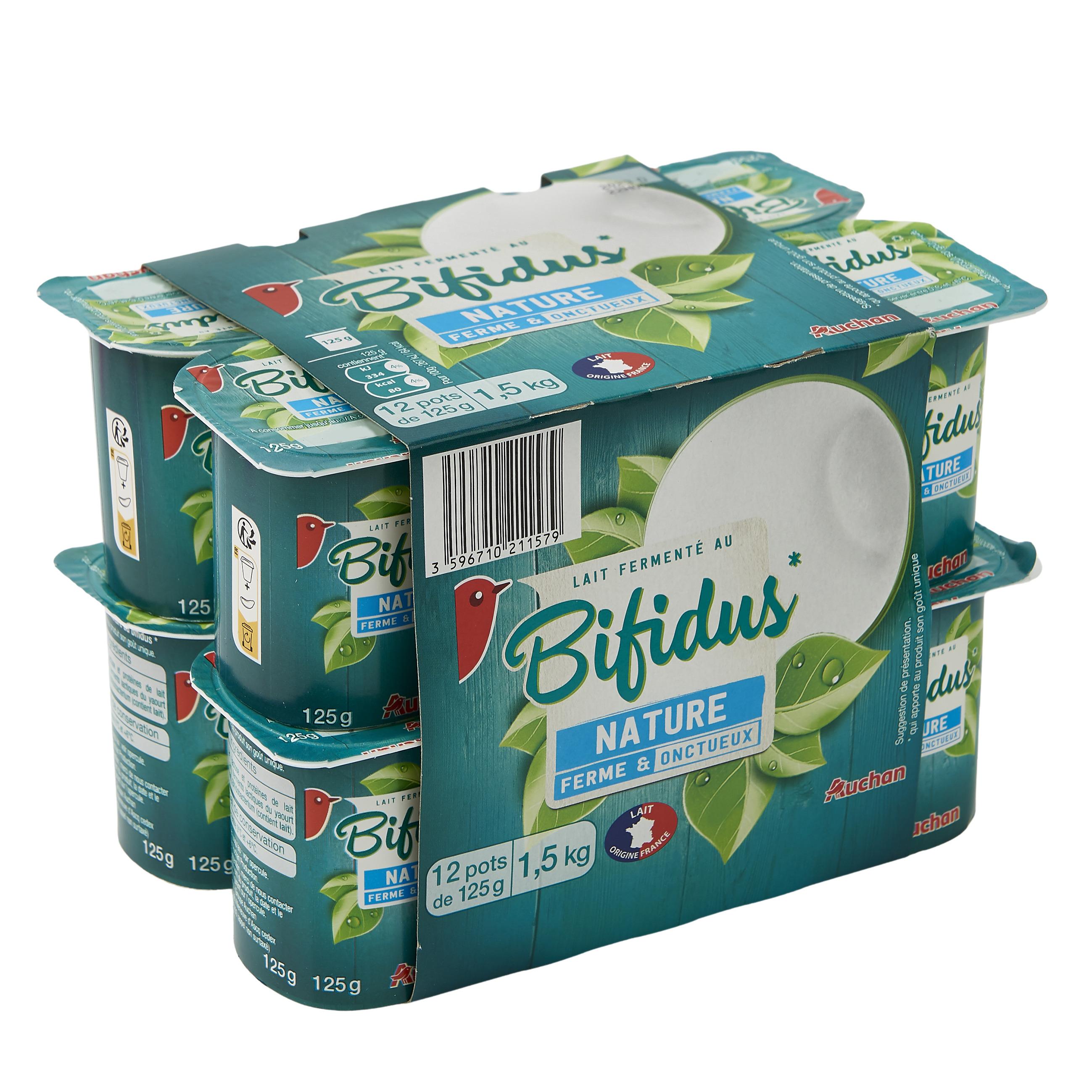 Voir la diapositive 3 : AUCHAN Yaourt au bifidus nature 12x125g