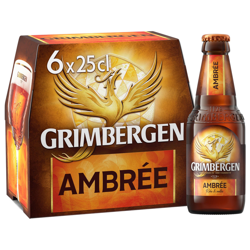 GRIMBERGEN Bière ambrée 6,5% pack bouteilles 6x25cl