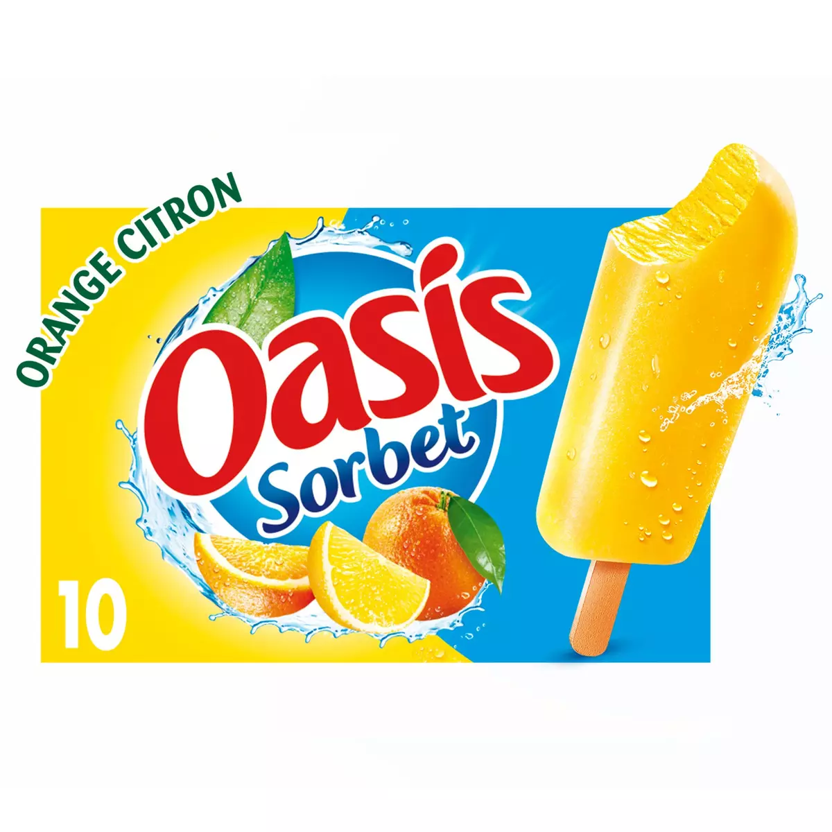 OASIS Bâtonnet glacé sorbet citron et orange 10 pièces 400g