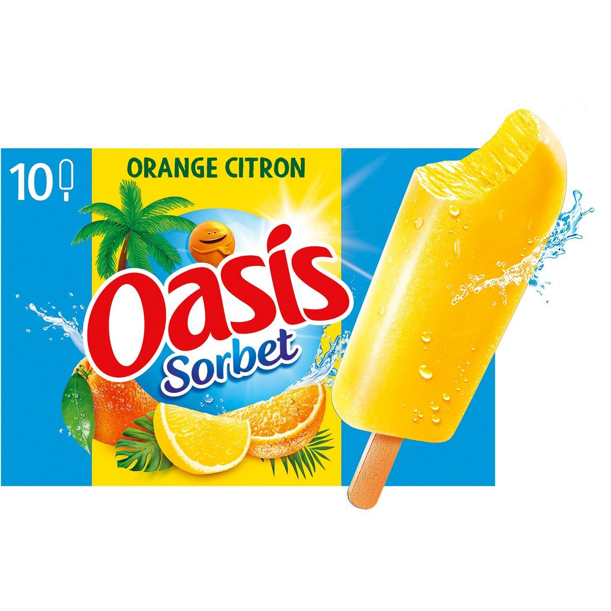OASIS Bâtonnets glacés sorbet citron et orange 10 pièces 400g