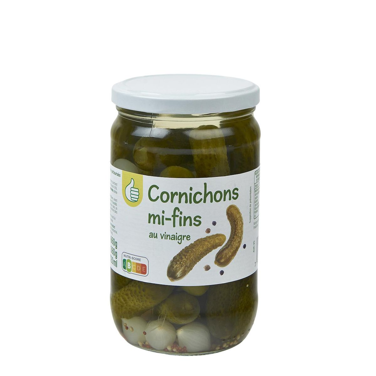 POUCE Cornichons mi-fins au vinaigre 360g