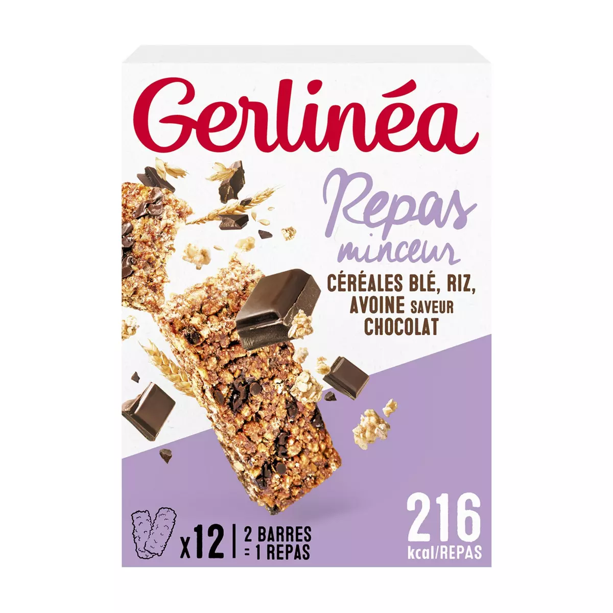 GERLINEA Repas minceur céréales aux pépites de chocolat 12x31g 372g