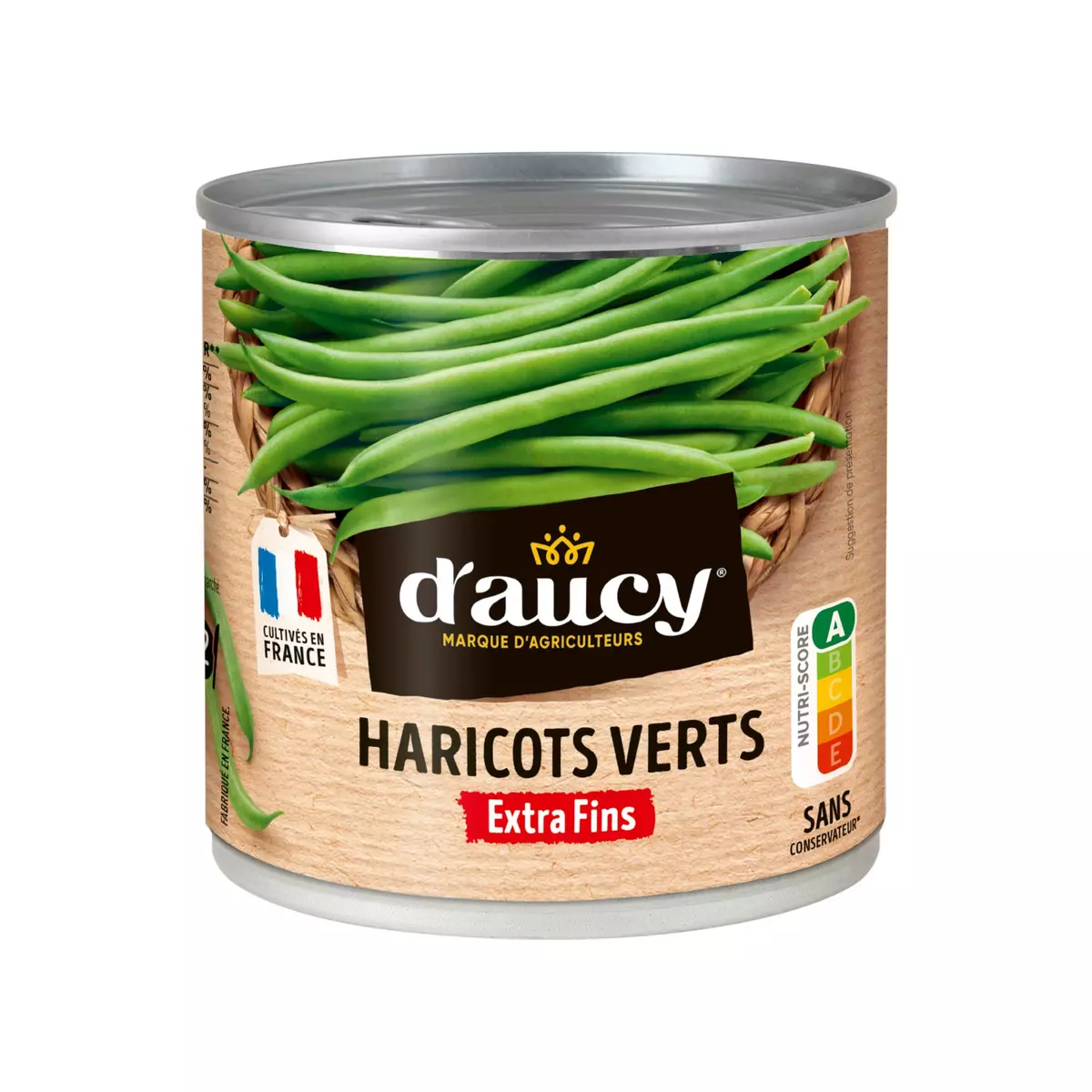 D'AUCY Haricots verts extra fins 100% cultivés France 220g