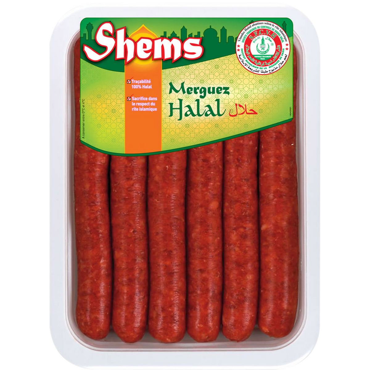 SHEMS Merguez halal 6 pièces 330g