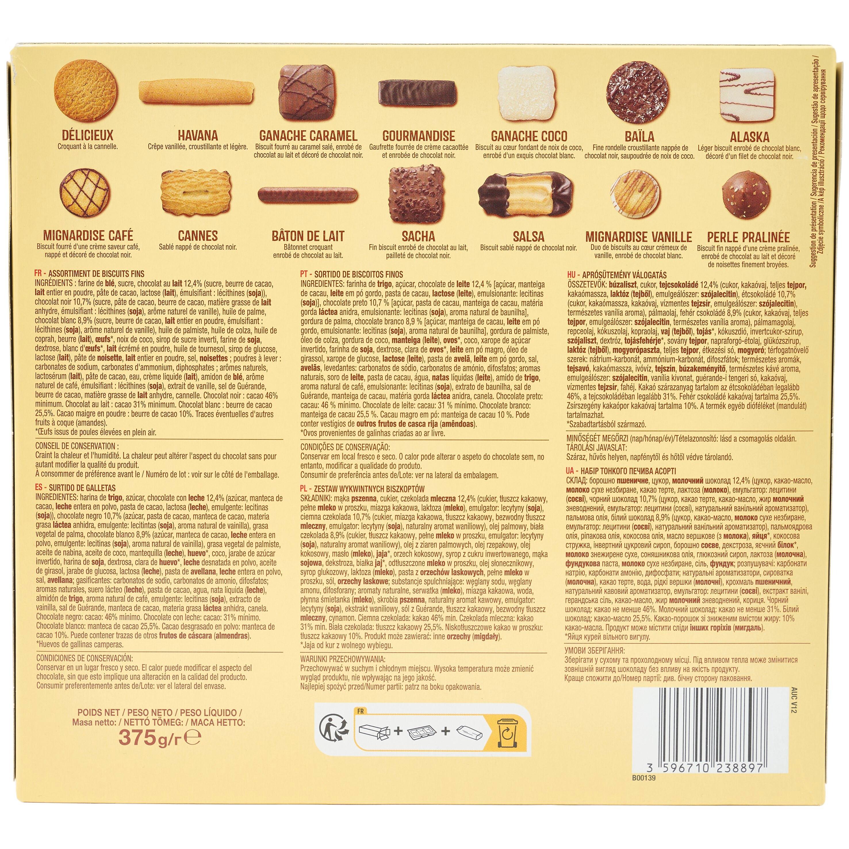 Voir la diapositive 4 : AUCHAN Assortiment de biscuits fins au chocolat belge 40 biscuits 375g