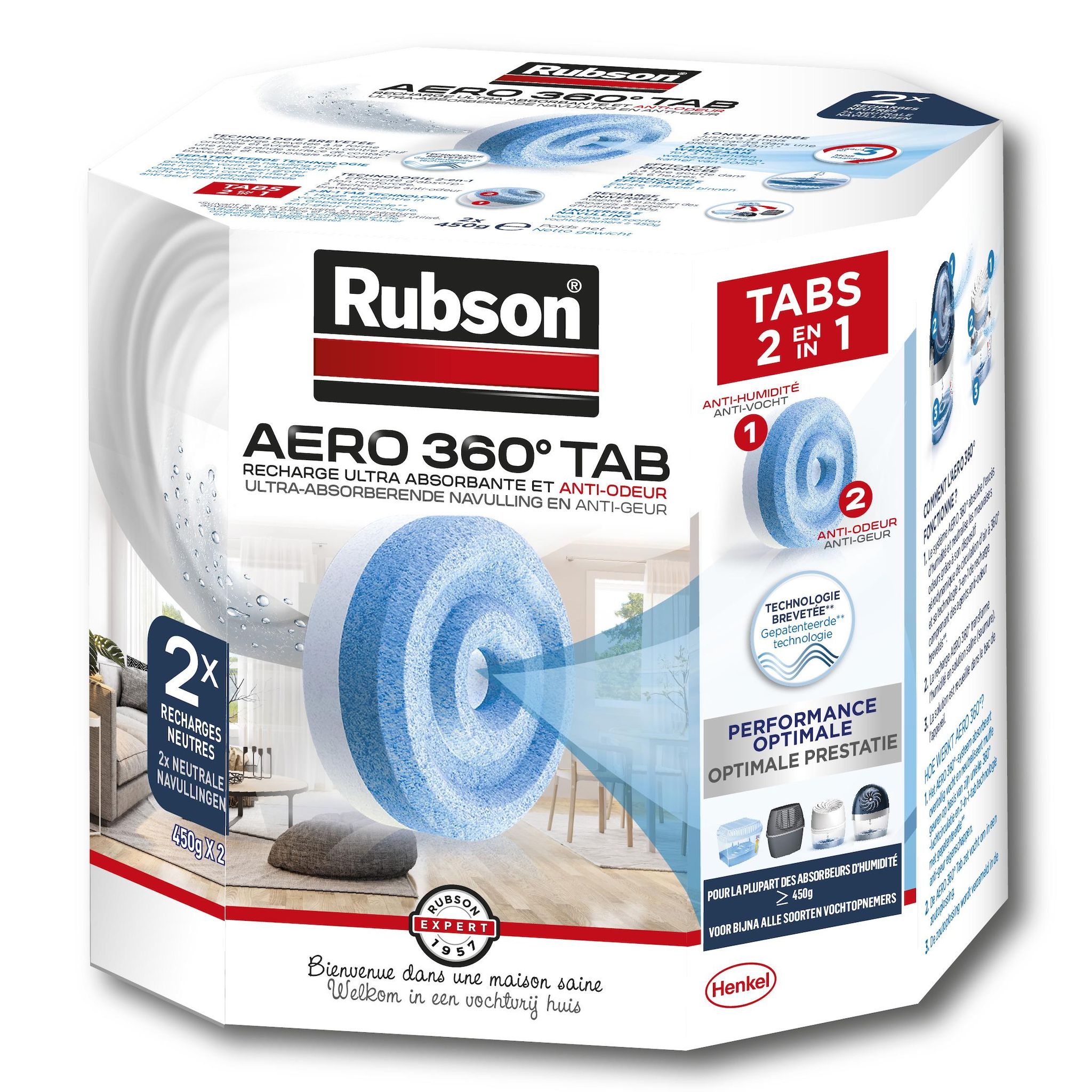 RUBSON Recharges ultra absorbantes pour absorbeur d'humidité