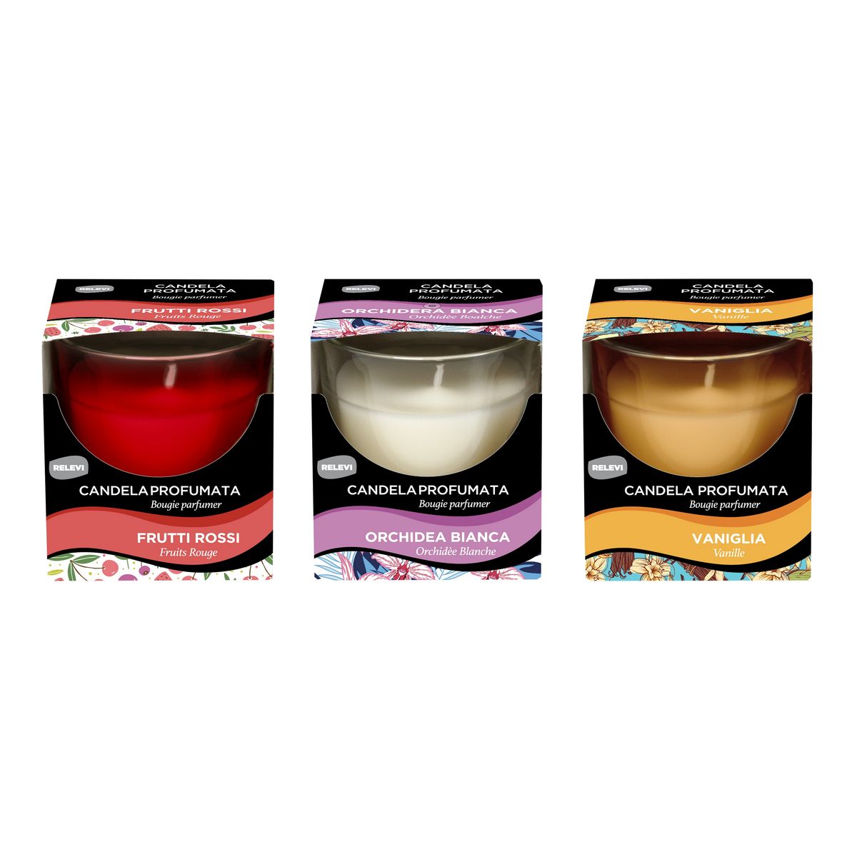 RELEVI Bougie parfumée 3 parfums au choix  1 bougie