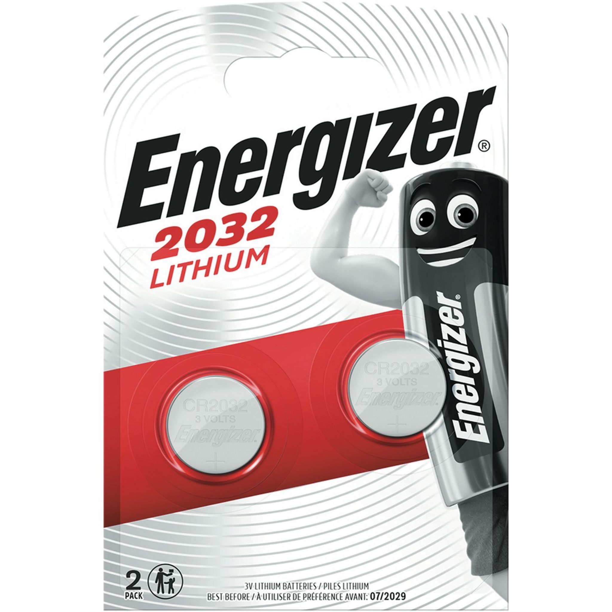 Voir la diapositive 3 : ENERGIZER Lot de 2 piles CR/2032 lithium 3v