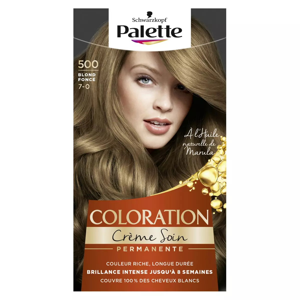 SCHWARZKOPF PALETTE Coloration crème soin permanente 500 blond foncé 3 produits 1 kit