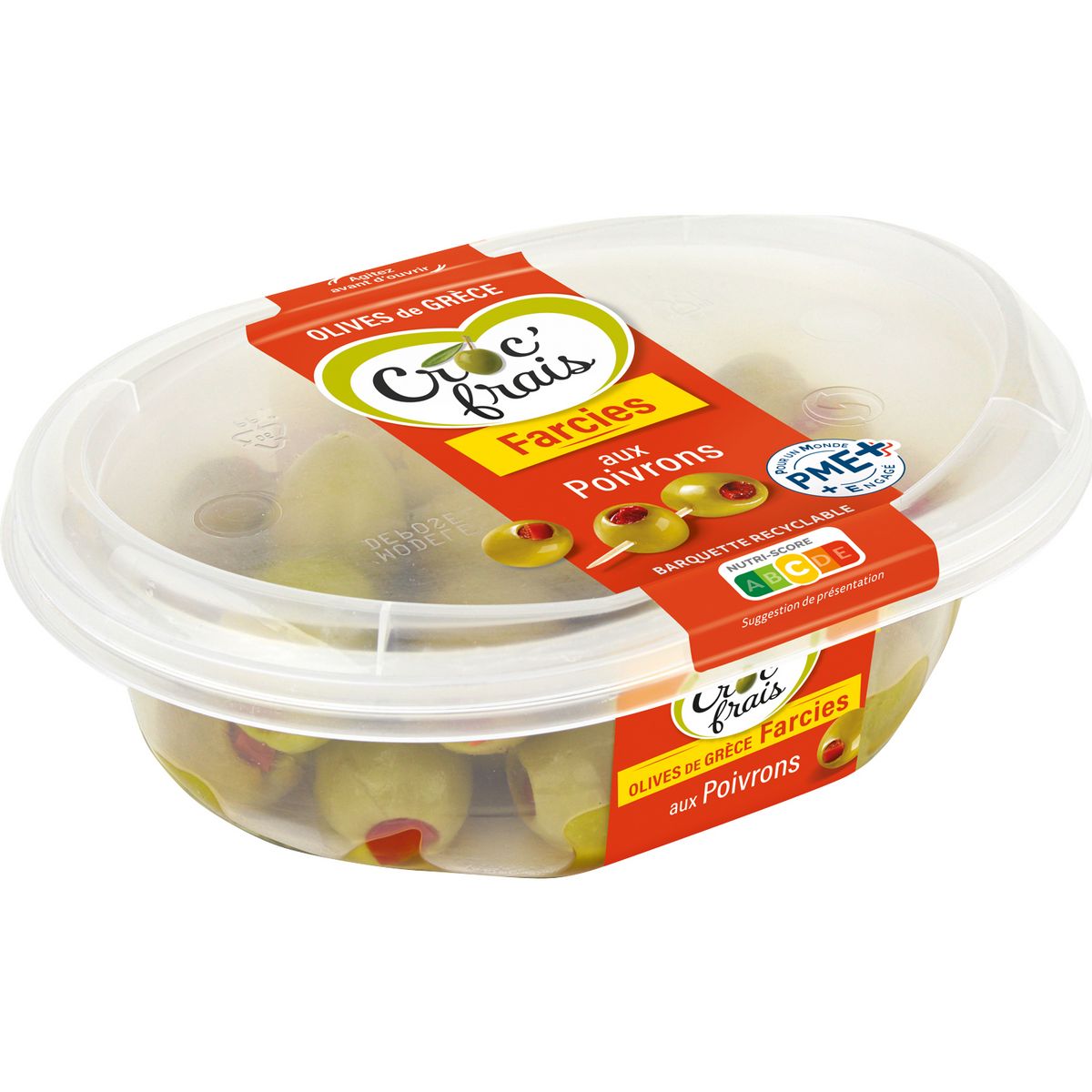 CROC'FRAIS Olives aux poivrons 200g