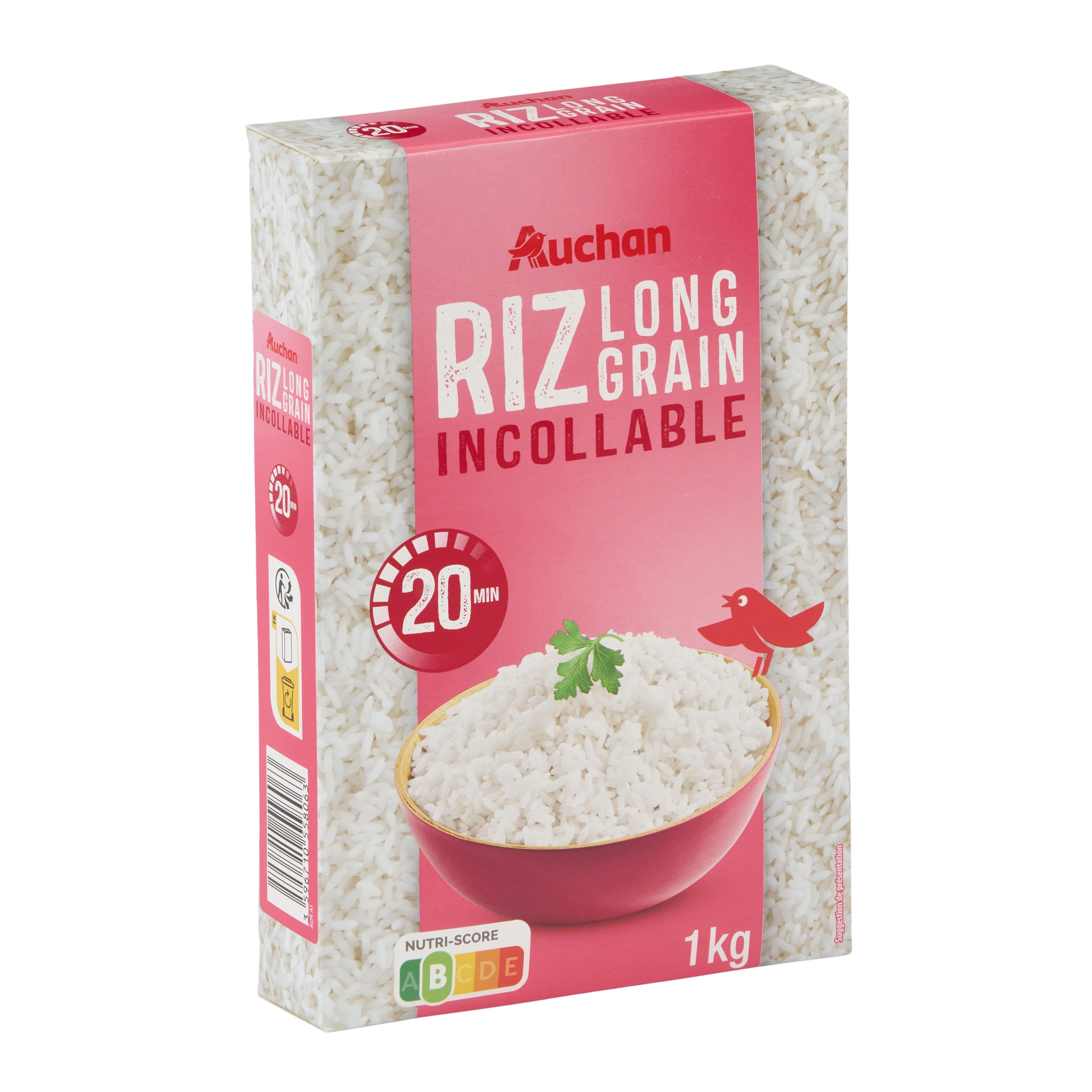 Voir la diapositive 3 : AUCHAN Riz long grain incollable 1kg